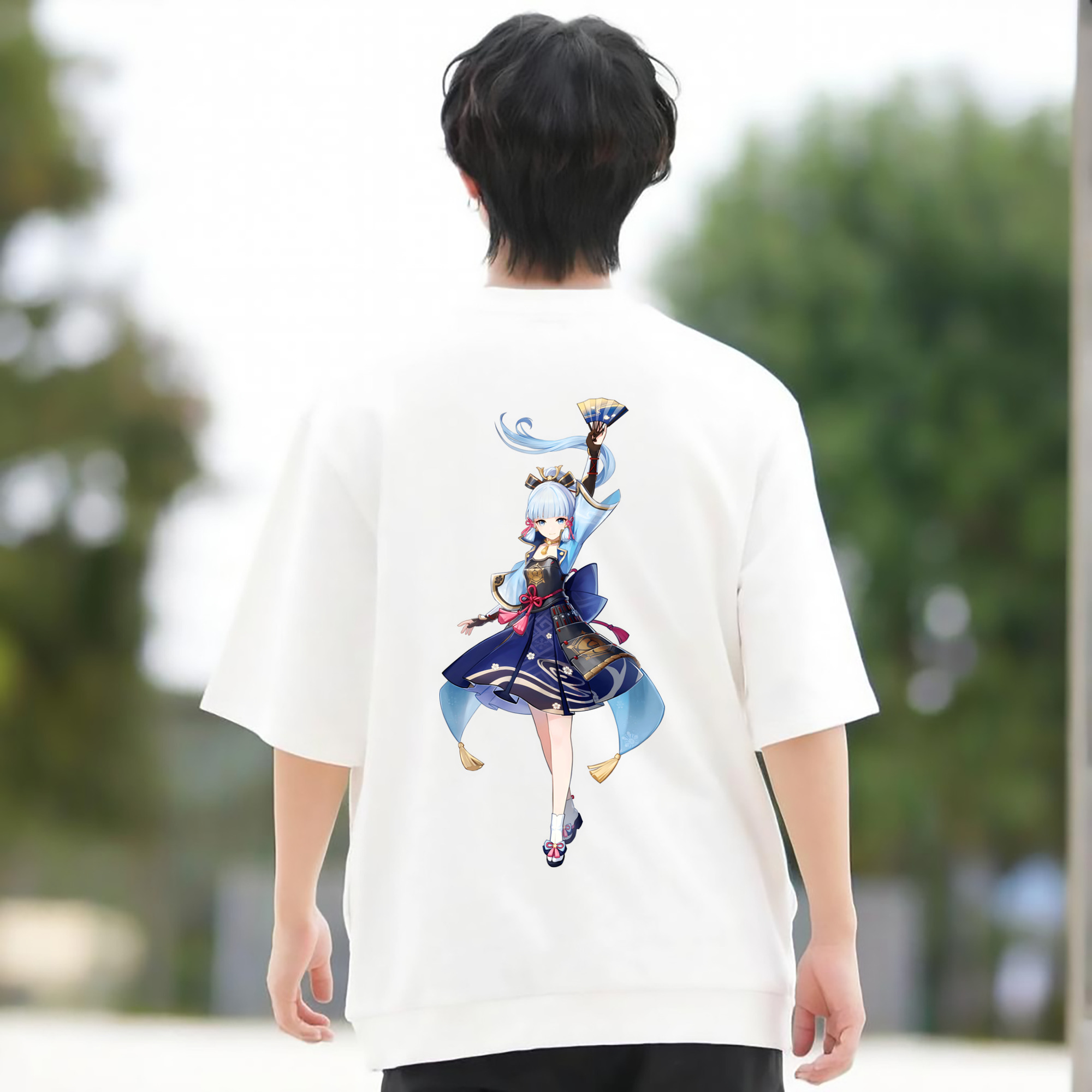 げんし神 神里綾華 神宮寺レン genshin Kamimiya Ren 綿100％半袖Tシャツ（背面プリント）