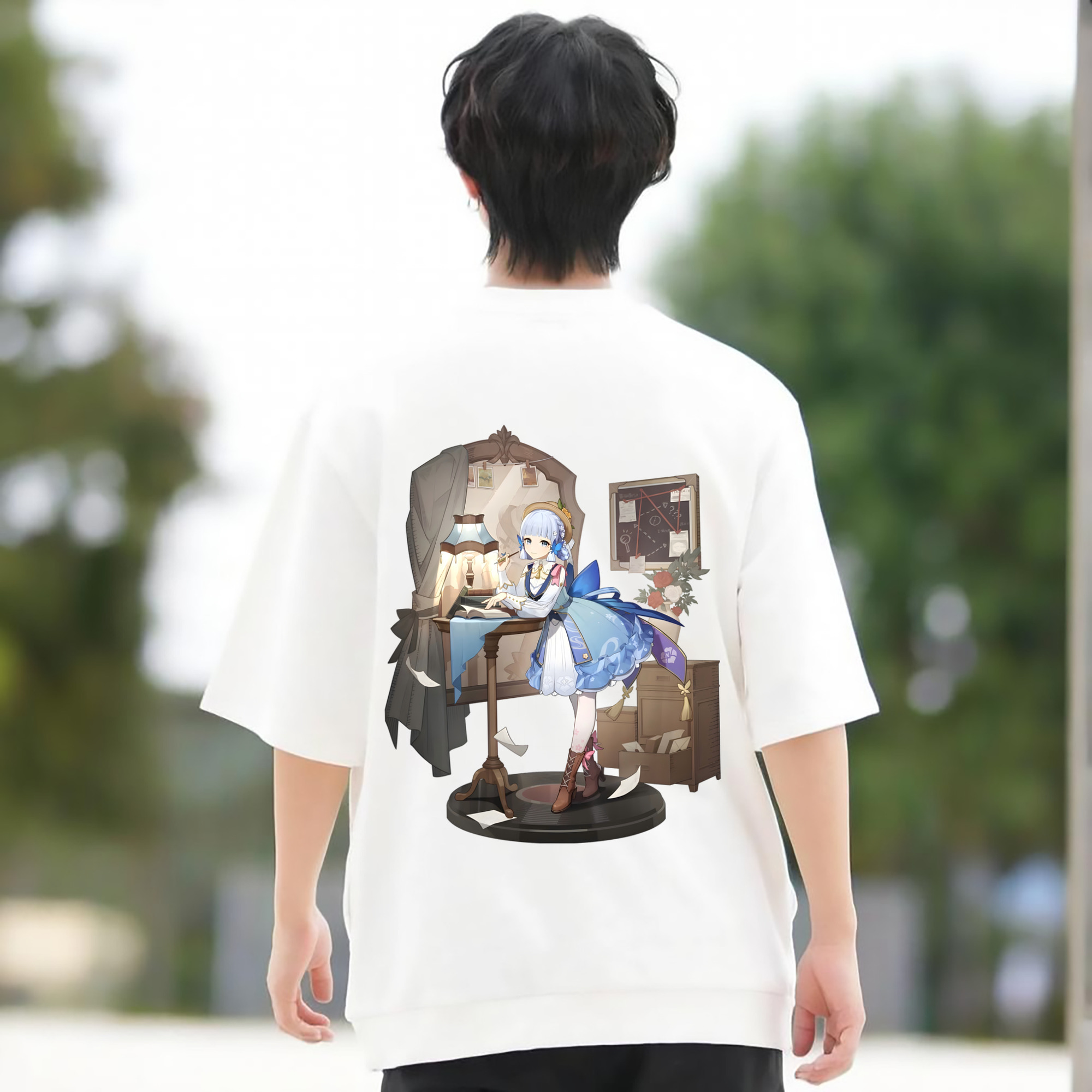 げんし神 神里綾華 神宮寺レン genshin Kamimiya Ren 綿100％半袖Tシャツ（背面プリント）