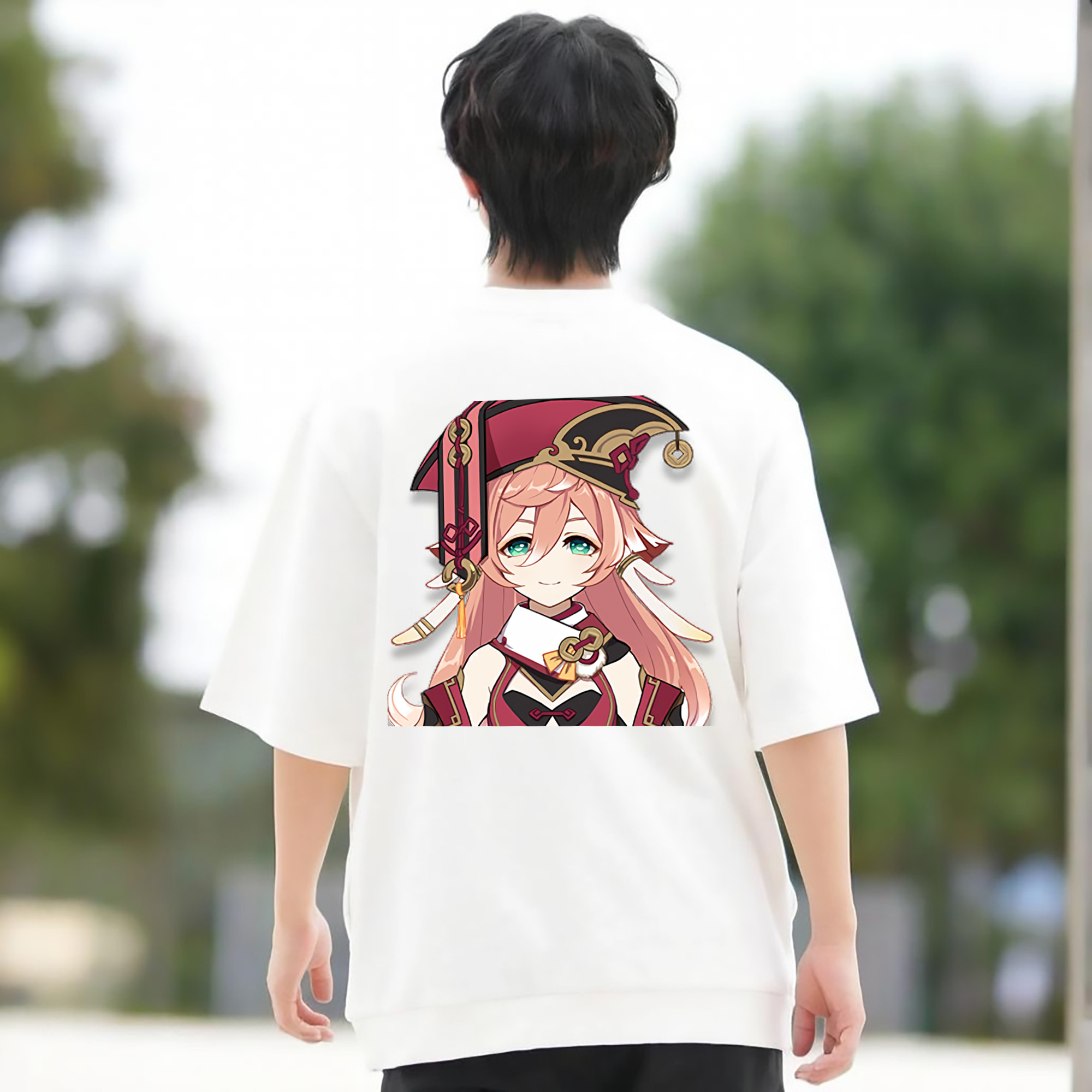 げんし神 ヤンフェイ genshin Yanfei 綿100％半袖Tシャツ（背面プリント）