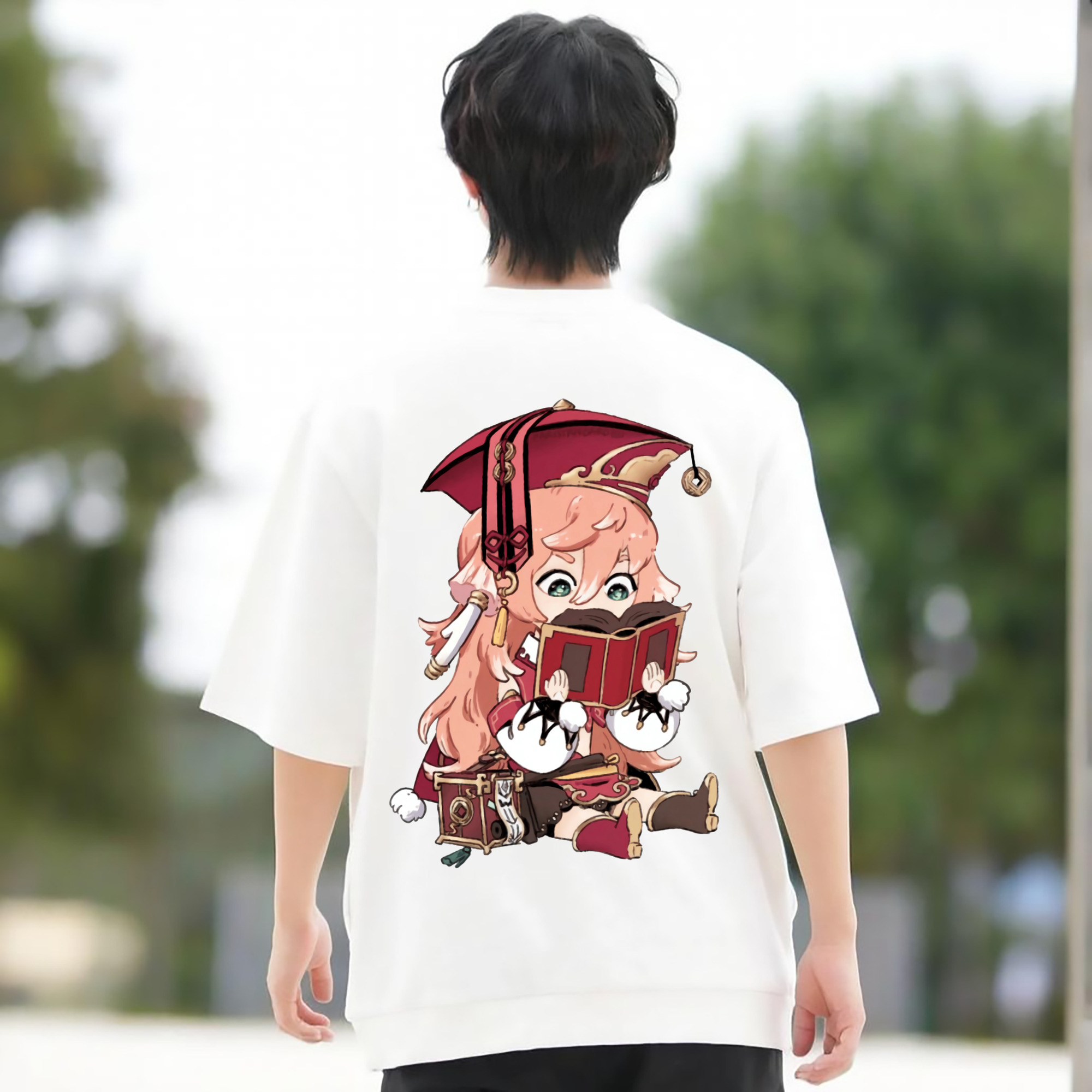 げんし神 ヤンフェイ genshin Yanfei 綿100％半袖Tシャツ（背面プリント）