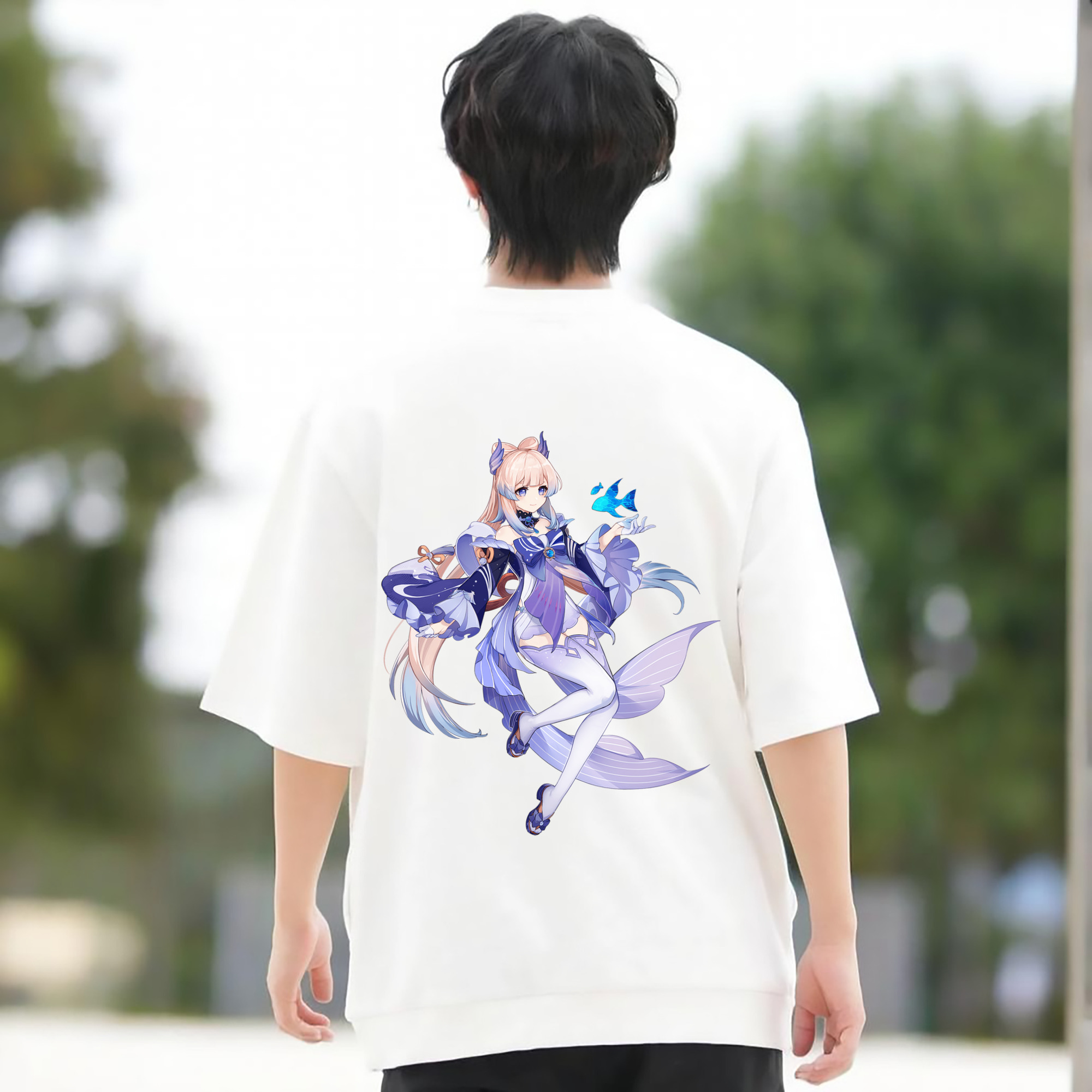 げんし神 珊瑚宮心海 サンゴノミヤ・ココミ genshin Sangonomiya Kokomi 綿100％半袖Tシャツ（背面プリント）