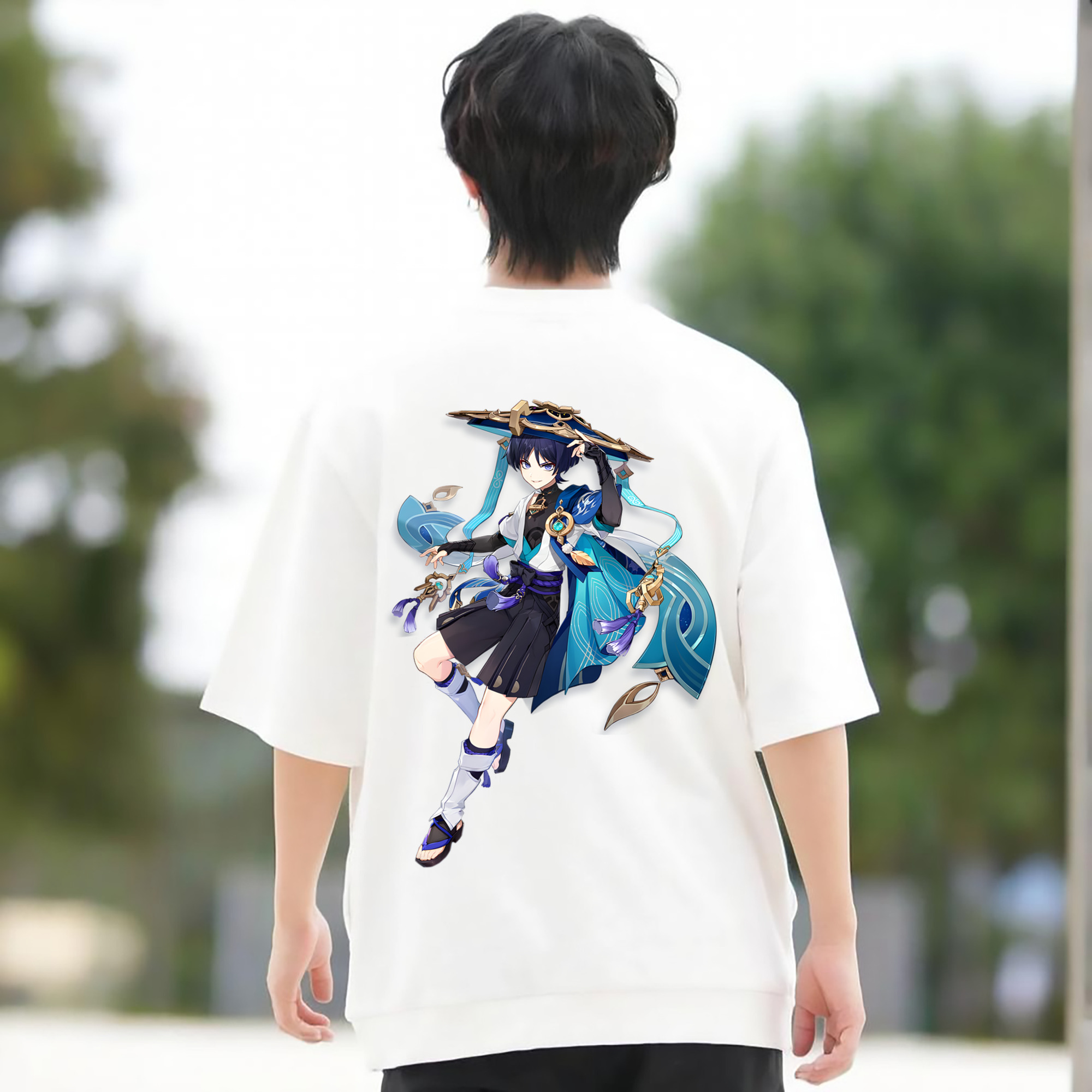 げんし神 さんペい genshin Sanpei 綿100％半袖Tシャツ（背面プリント）