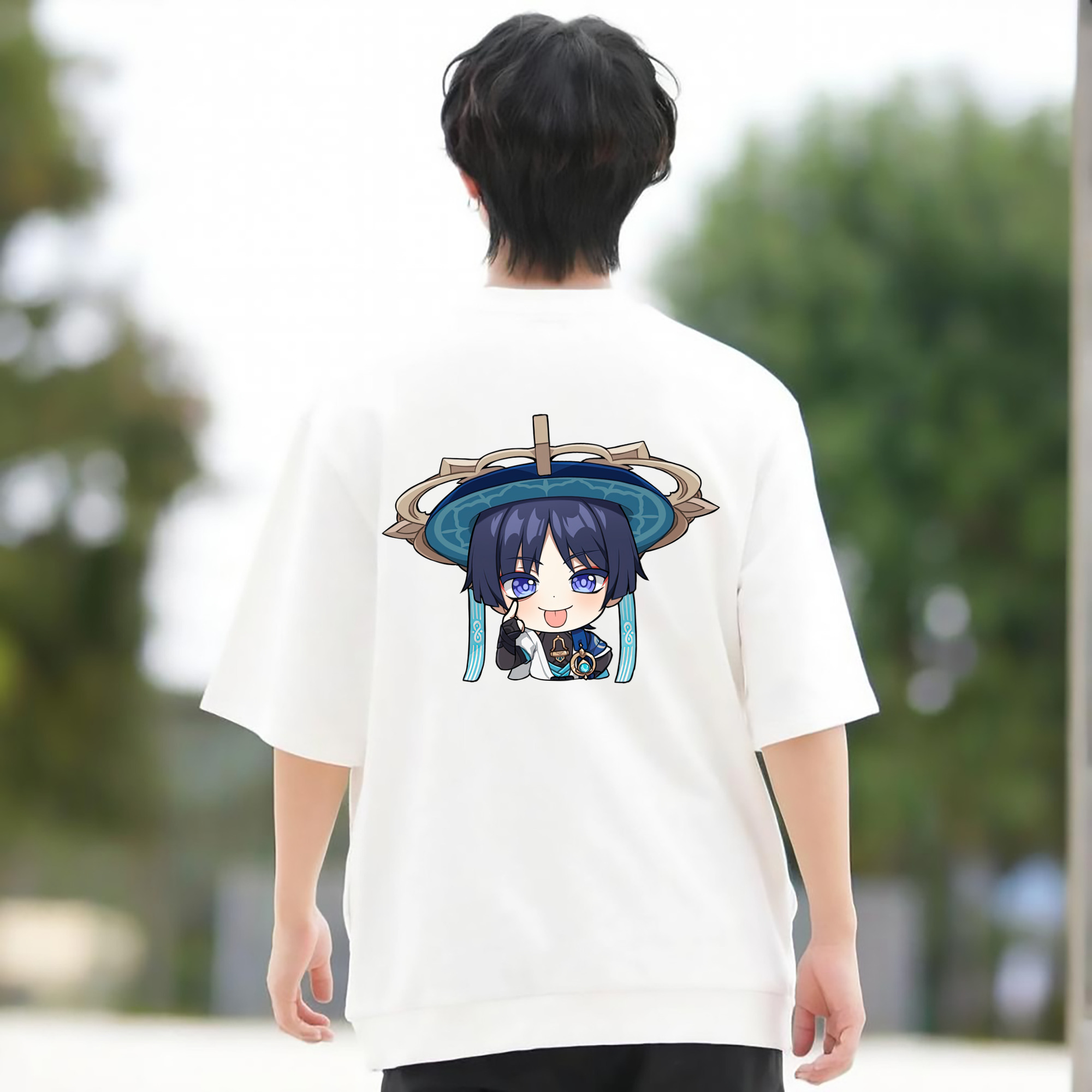 げんし神 さんペい genshin Sanpei 綿100％半袖Tシャツ（背面プリント）