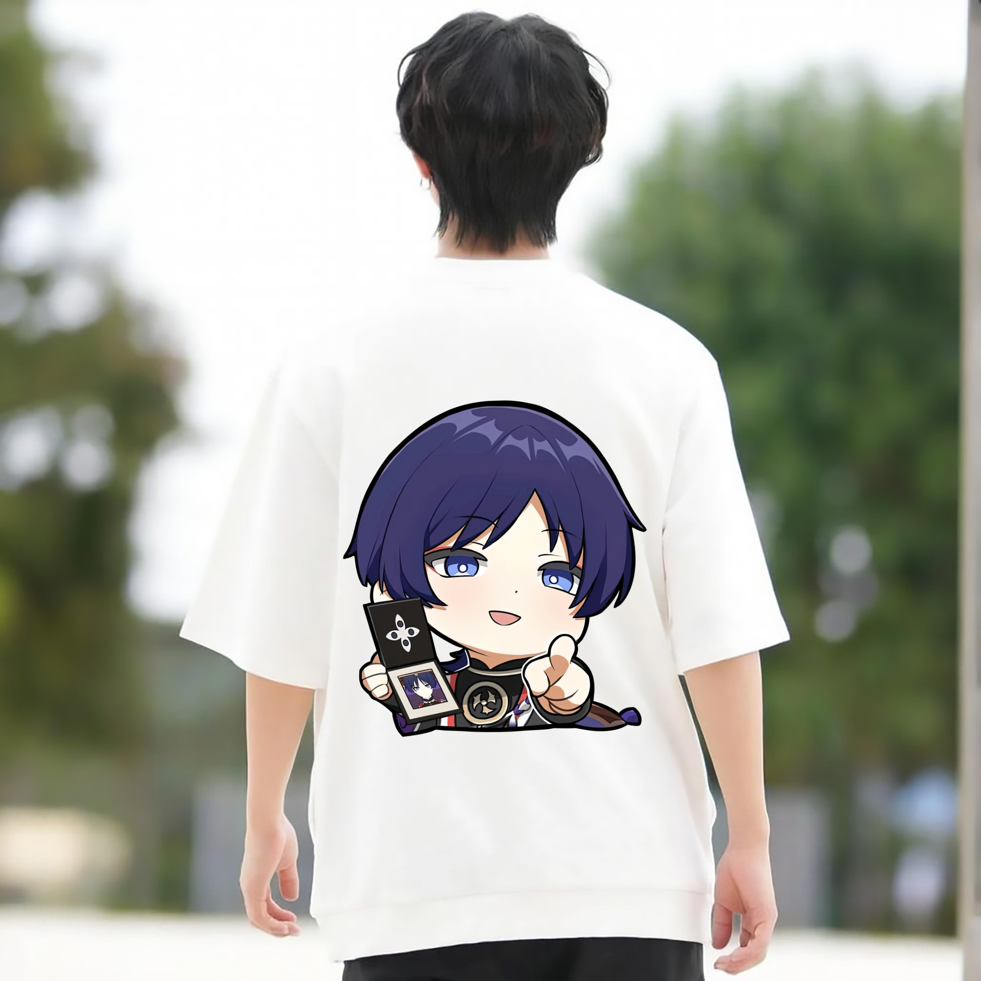 げんし神 さんペい genshin Sanpei 綿100％半袖Tシャツ（背面プリント）