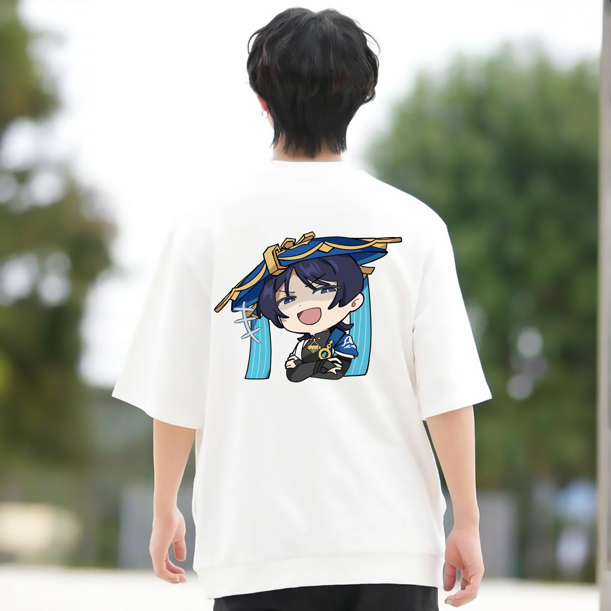 げんし神 さんペい genshin Sanpei 綿100％半袖Tシャツ（背面プリント）