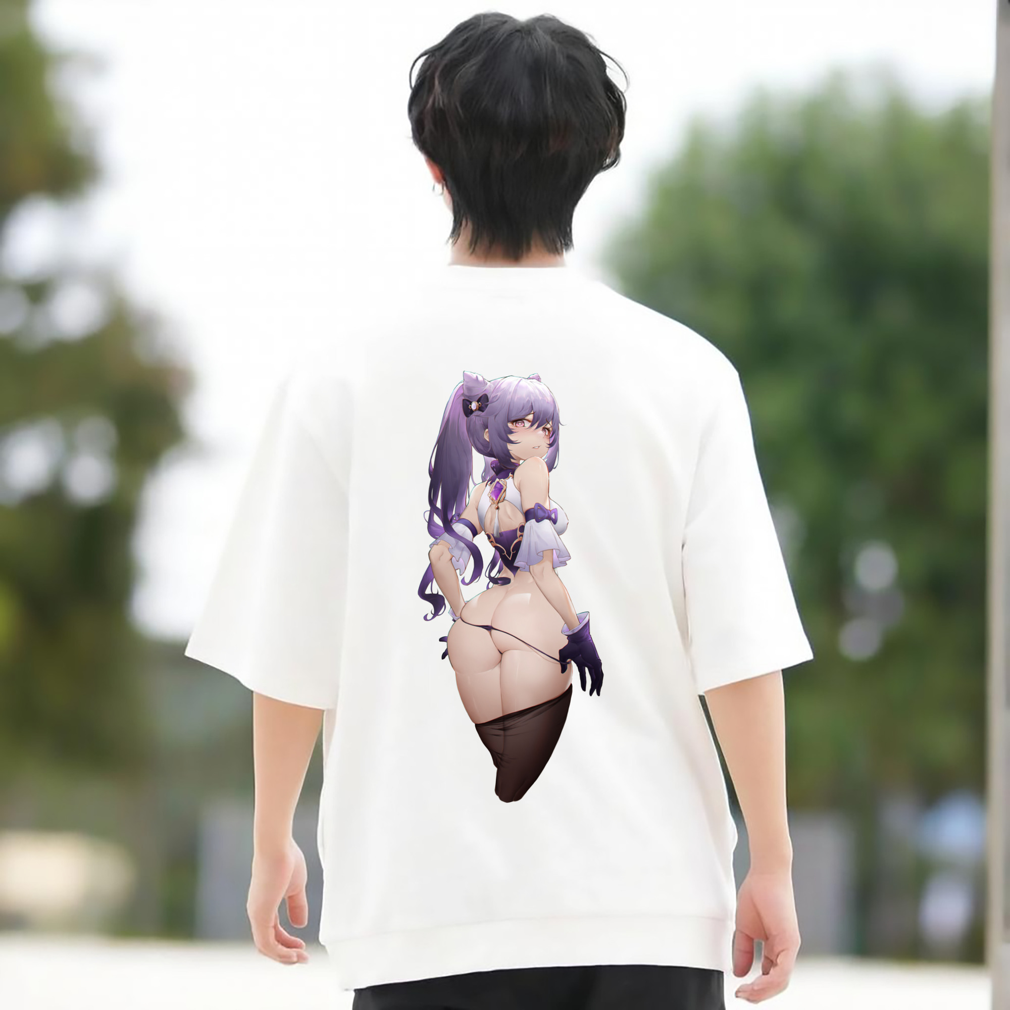 げんし神 刻晴 こくせい genshin Kokusei 綿100％半袖Tシャツ（背面プリント）