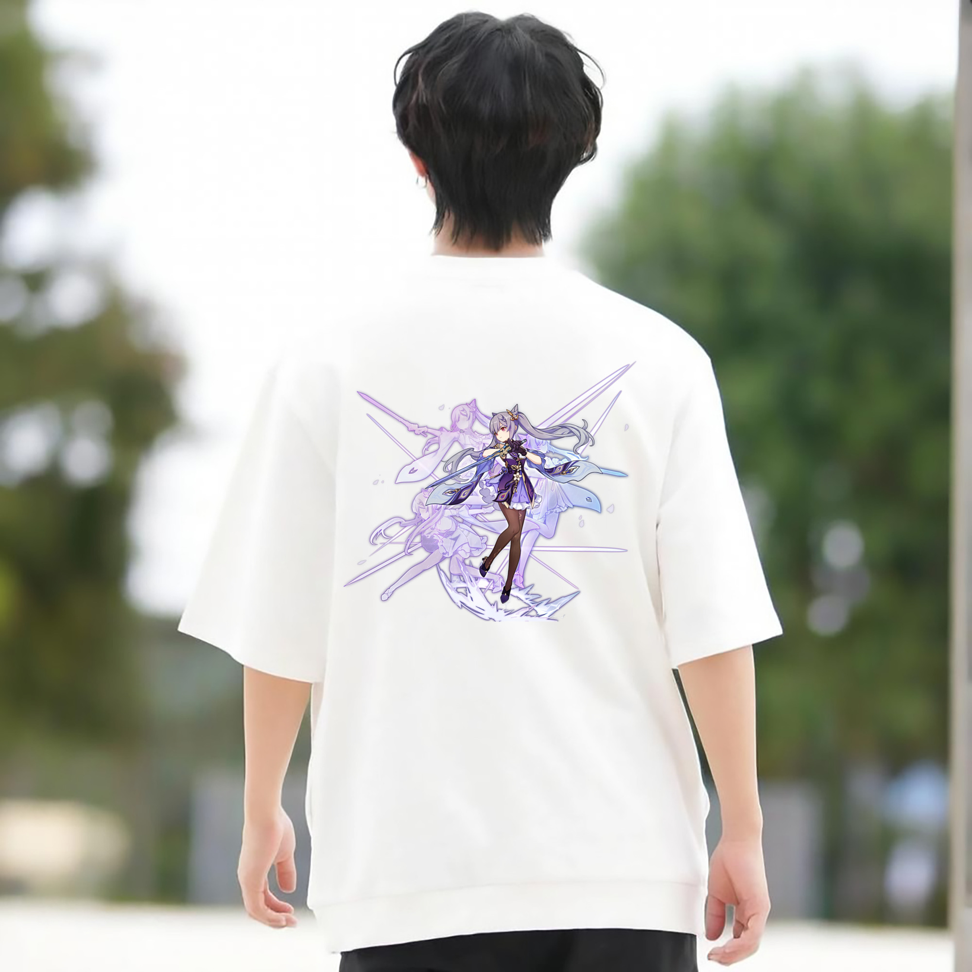 げんし神 刻晴 こくせい genshin Kokusei 綿100％半袖Tシャツ（背面プリント）