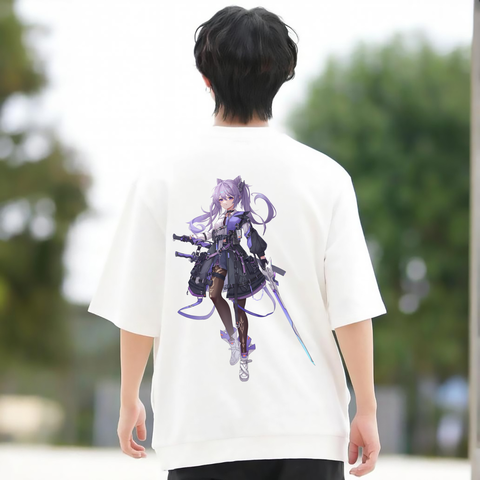 げんし神 刻晴 こくせい genshin Kokusei 綿100％半袖Tシャツ（背面プリント）