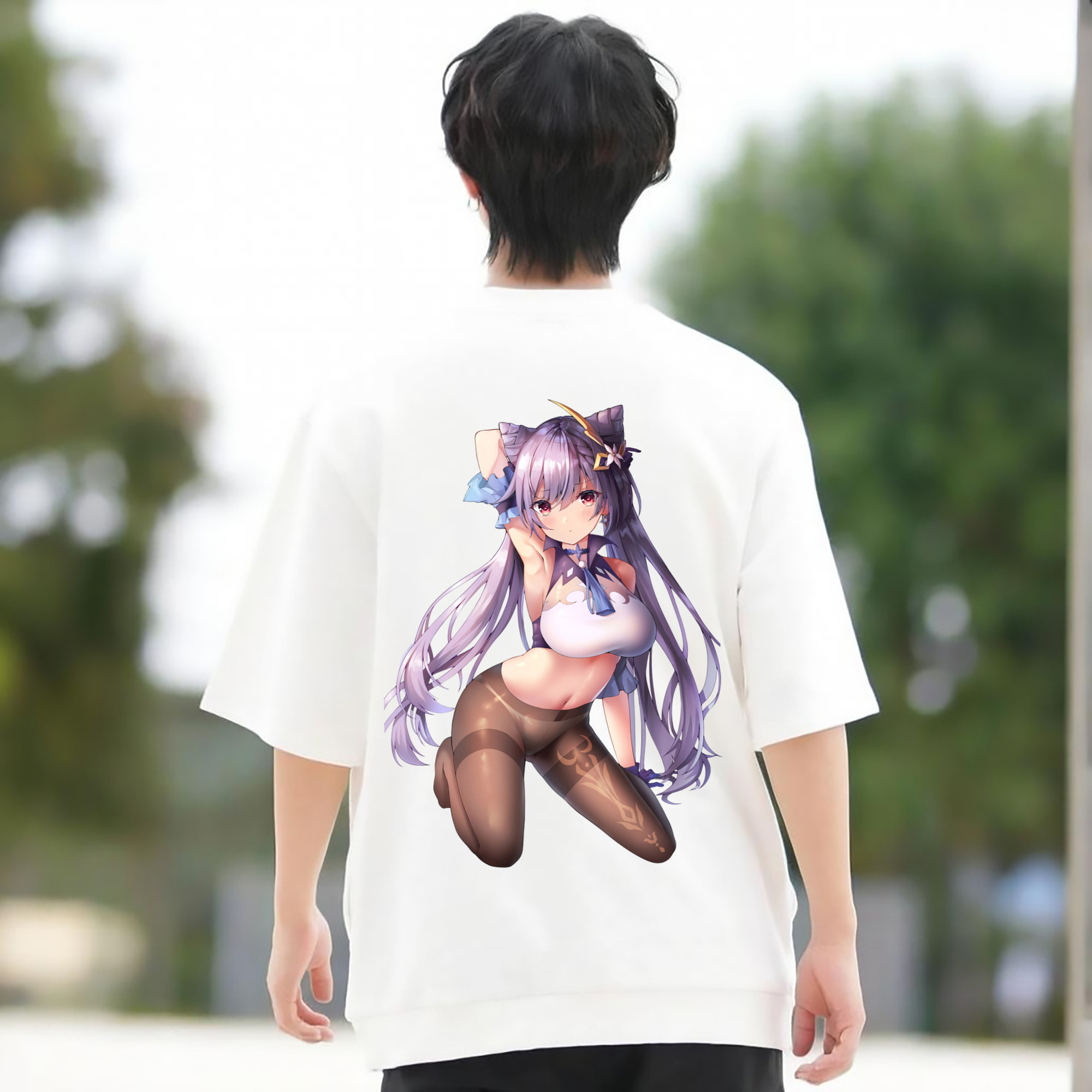 げんし神 刻晴 こくせい genshin Kokusei 綿100％半袖Tシャツ（背面プリント）