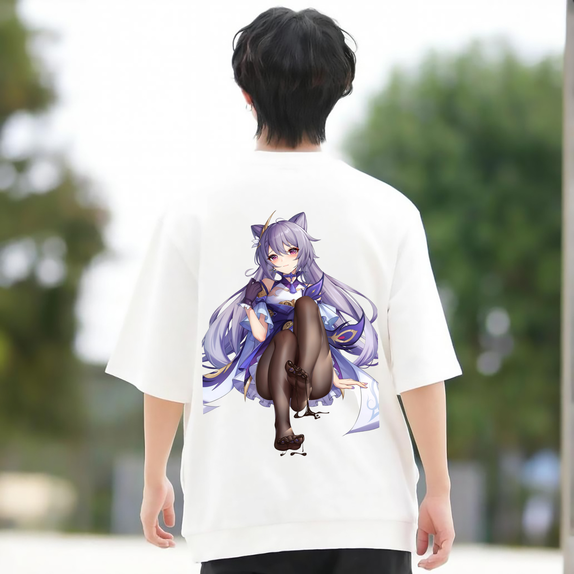 げんし神 刻晴 こくせい genshin Kokusei 綿100％半袖Tシャツ（背面プリント）