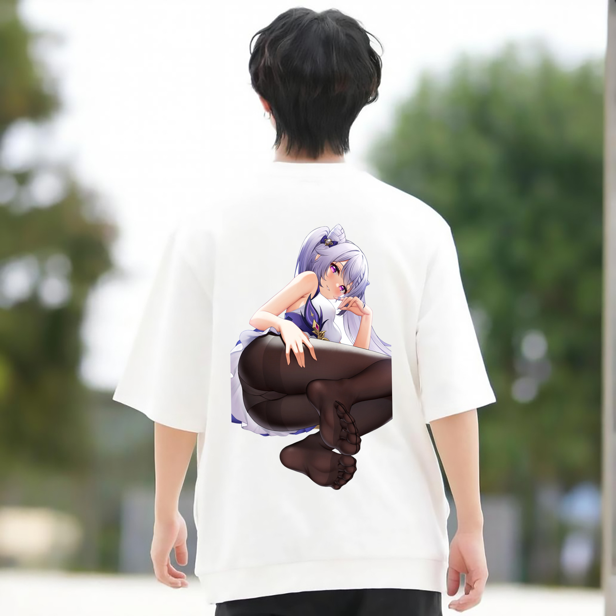 げんし神 刻晴 こくせい genshin Kokusei 綿100％半袖Tシャツ（背面プリント）