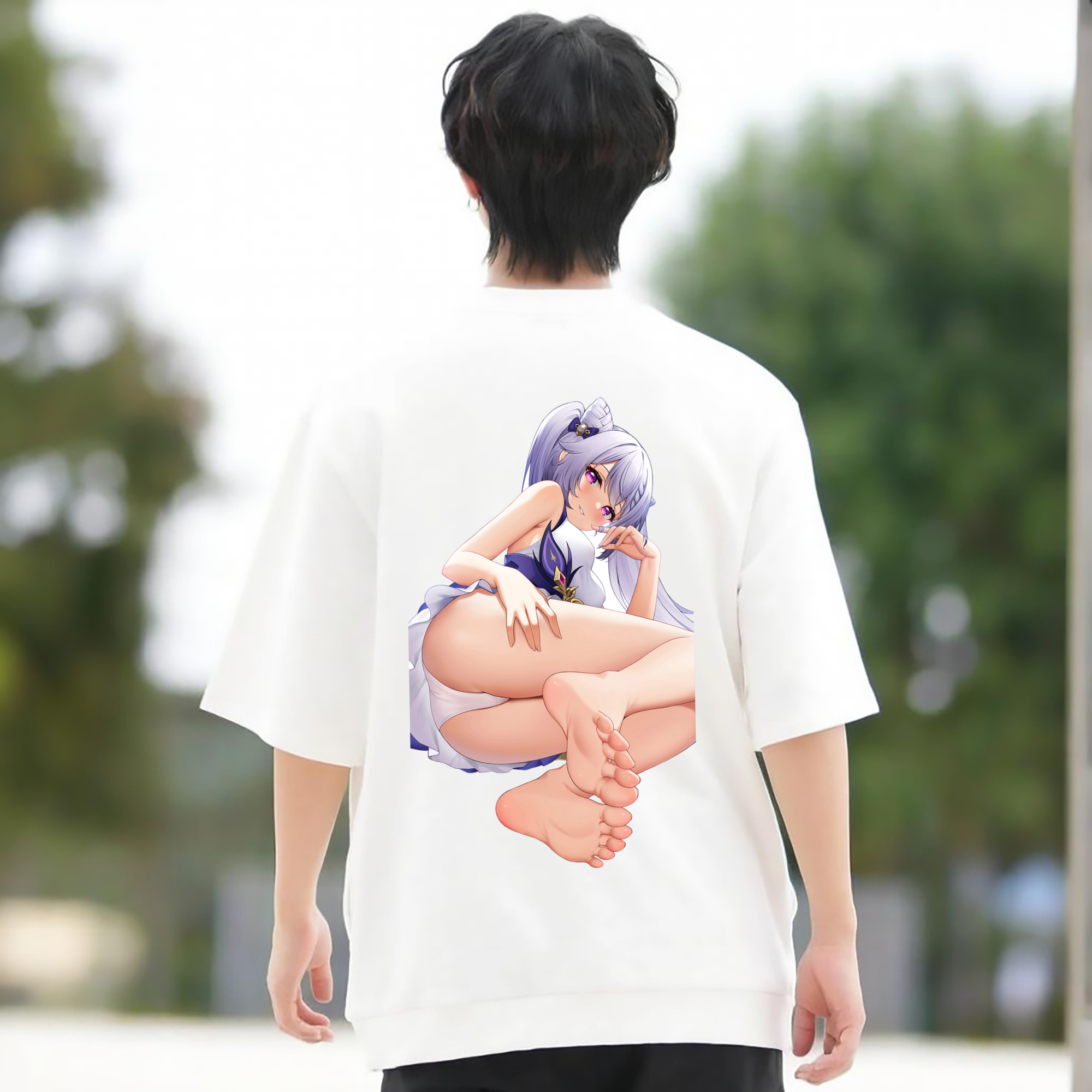 げんし神 刻晴 こくせい genshin Kokusei 綿100％半袖Tシャツ（背面プリント）