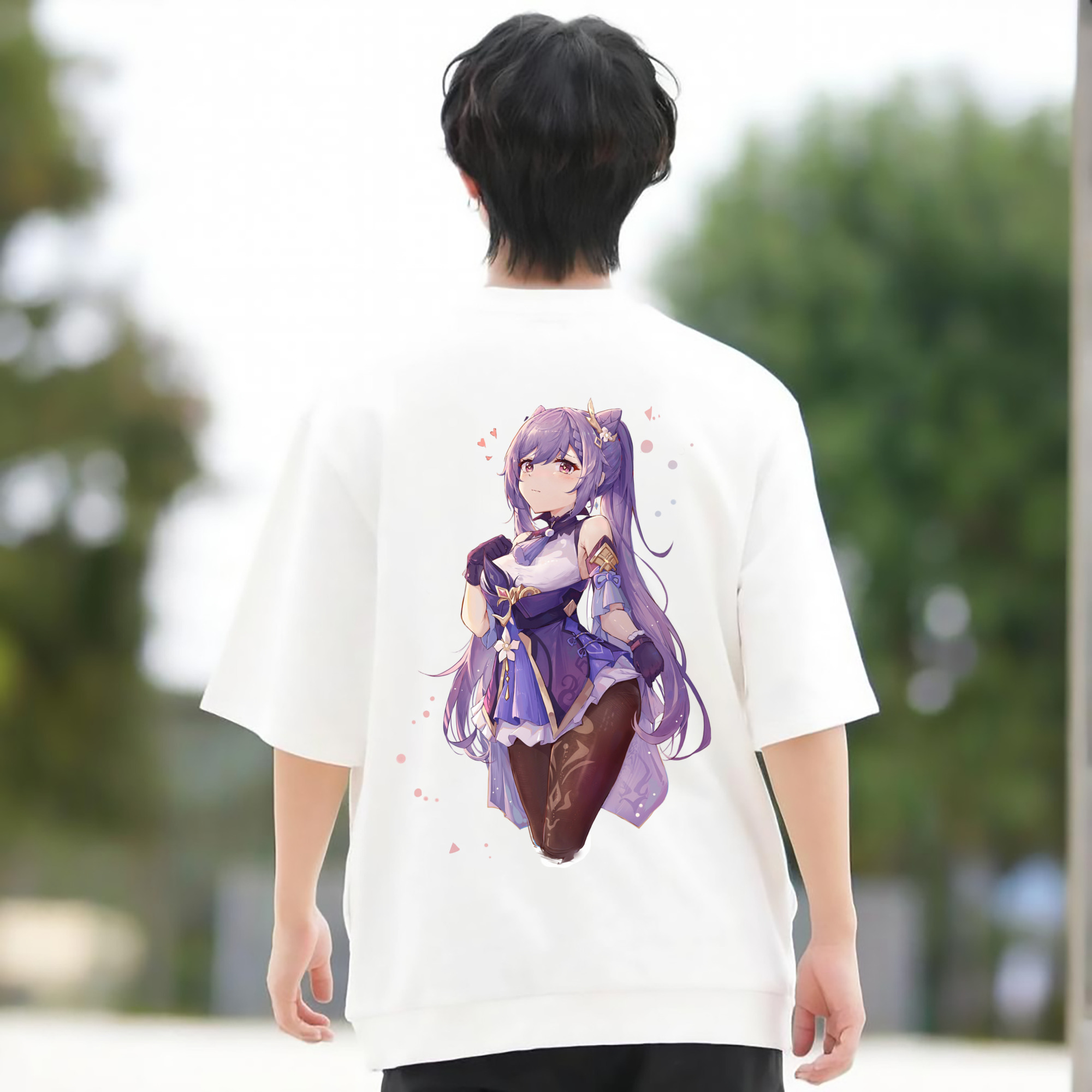 げんし神 刻晴 こくせい genshin Kokusei 綿100％半袖Tシャツ（背面プリント）