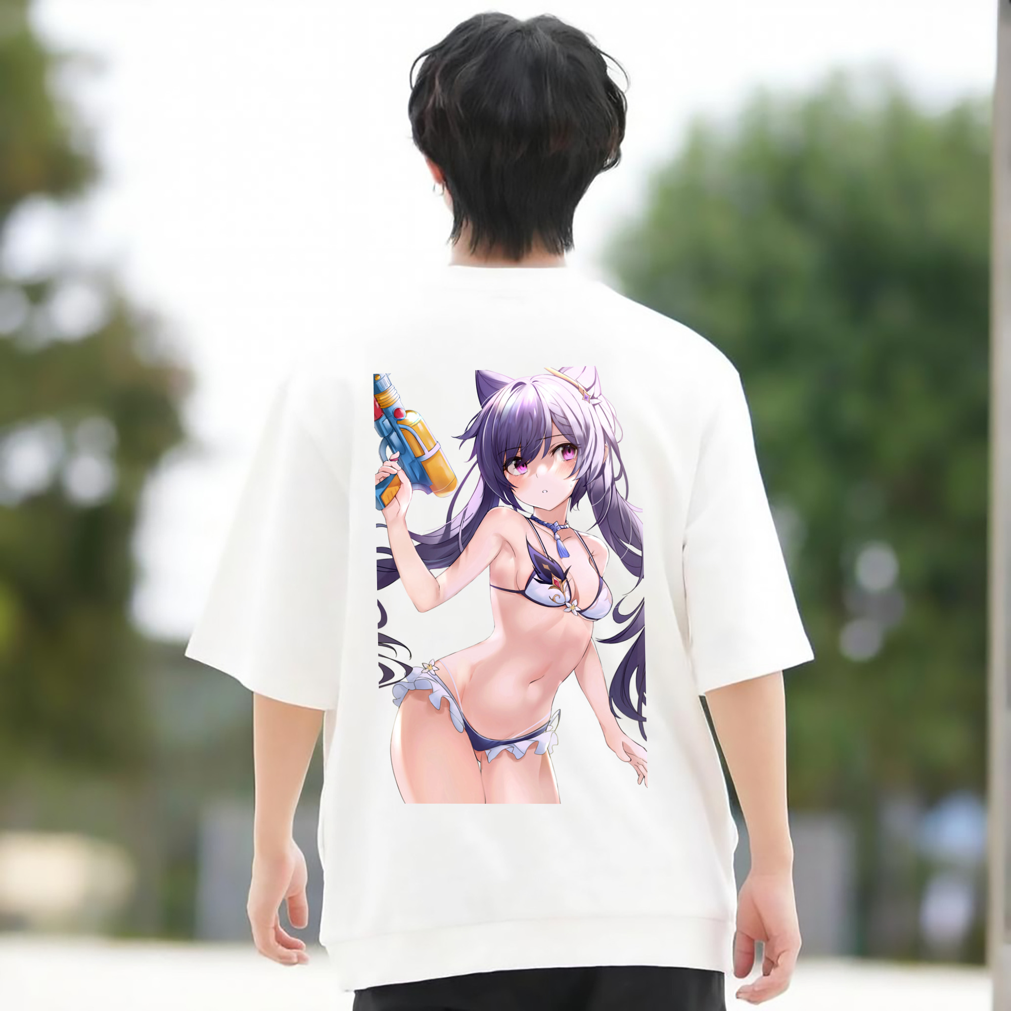 げんし神 刻晴 こくせい genshin Kokusei 綿100％半袖Tシャツ（背面プリント）