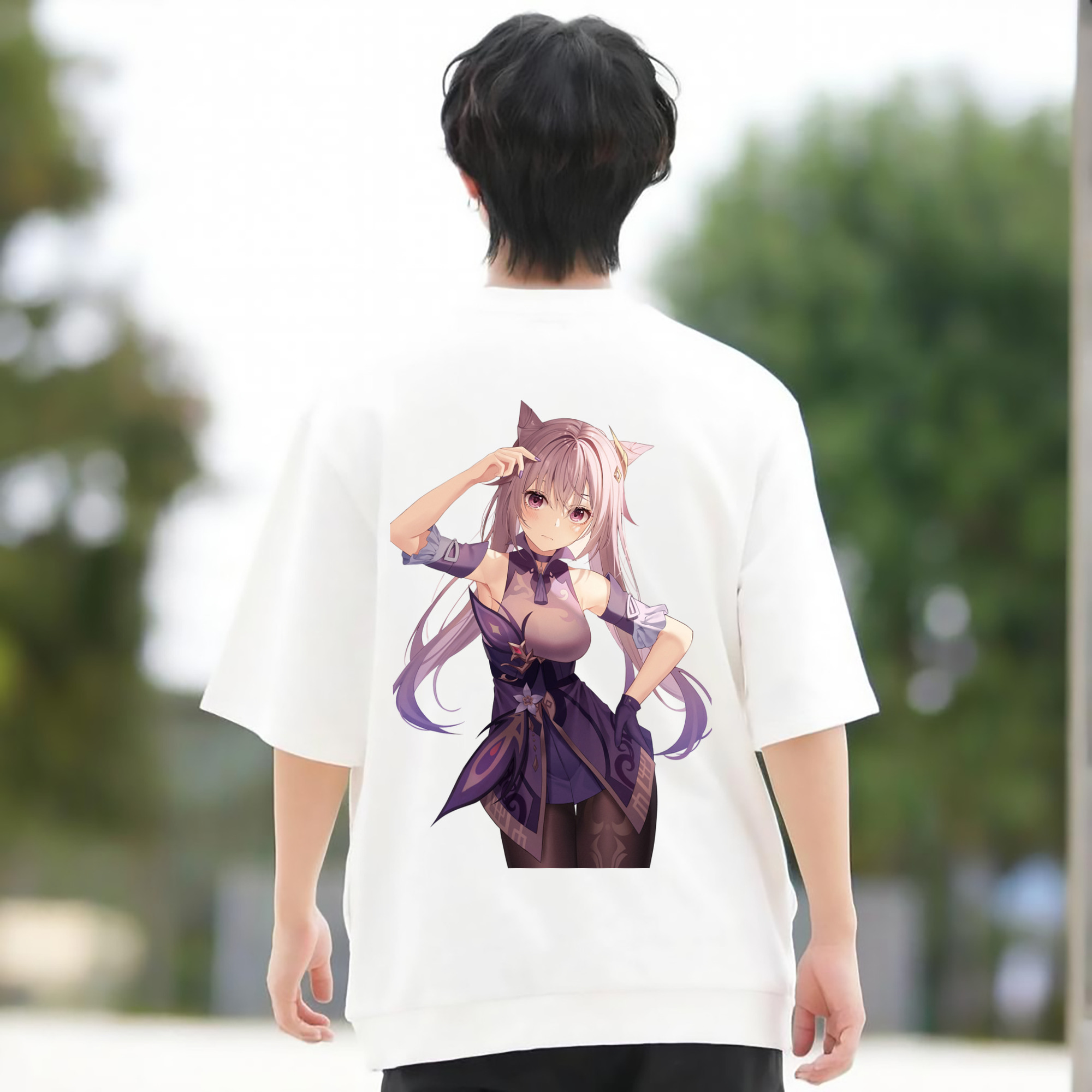 げんし神 刻晴 こくせい genshin Kokusei 綿100％半袖Tシャツ（背面プリント）