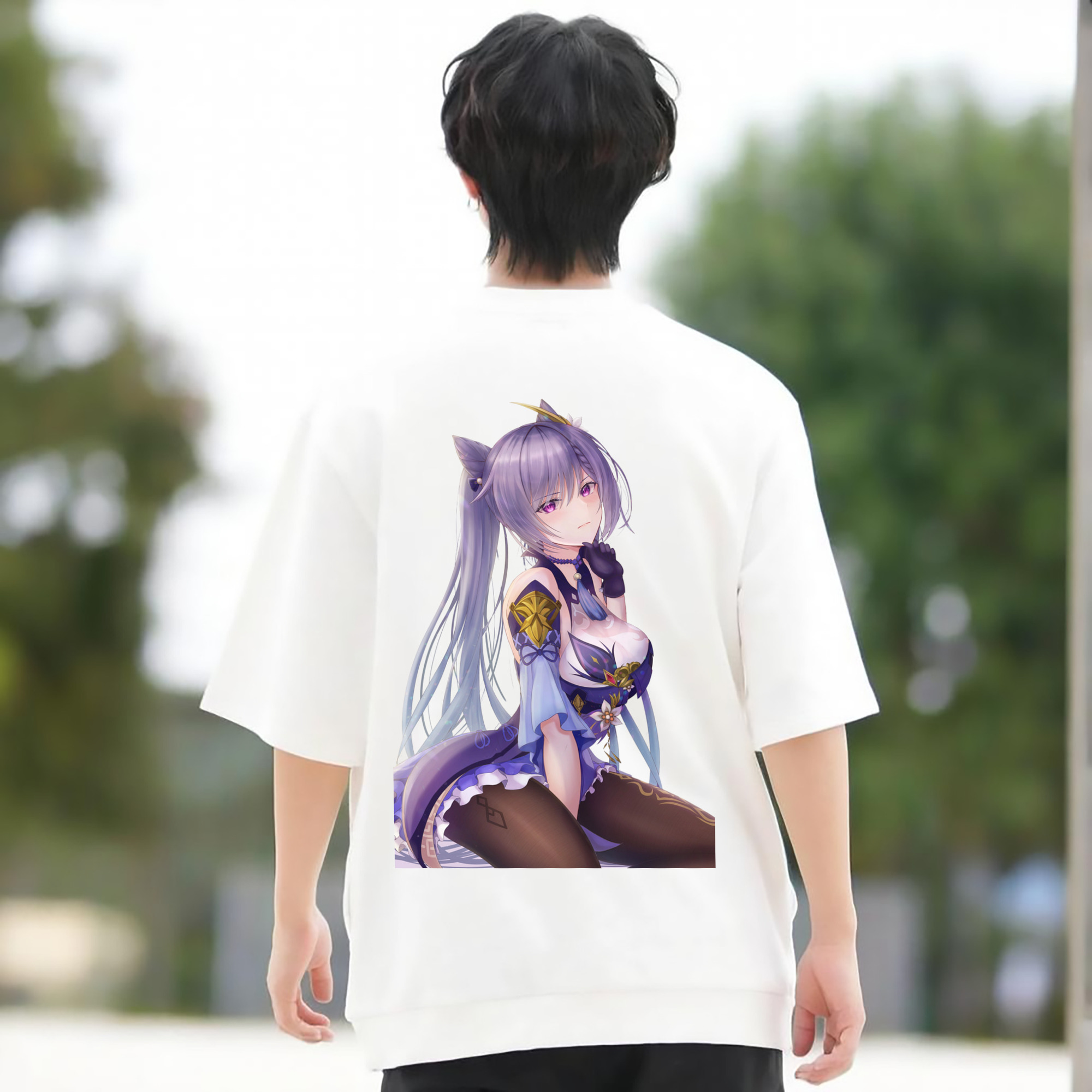 げんし神 刻晴 こくせい genshin Kokusei 綿100％半袖Tシャツ（背面プリント）