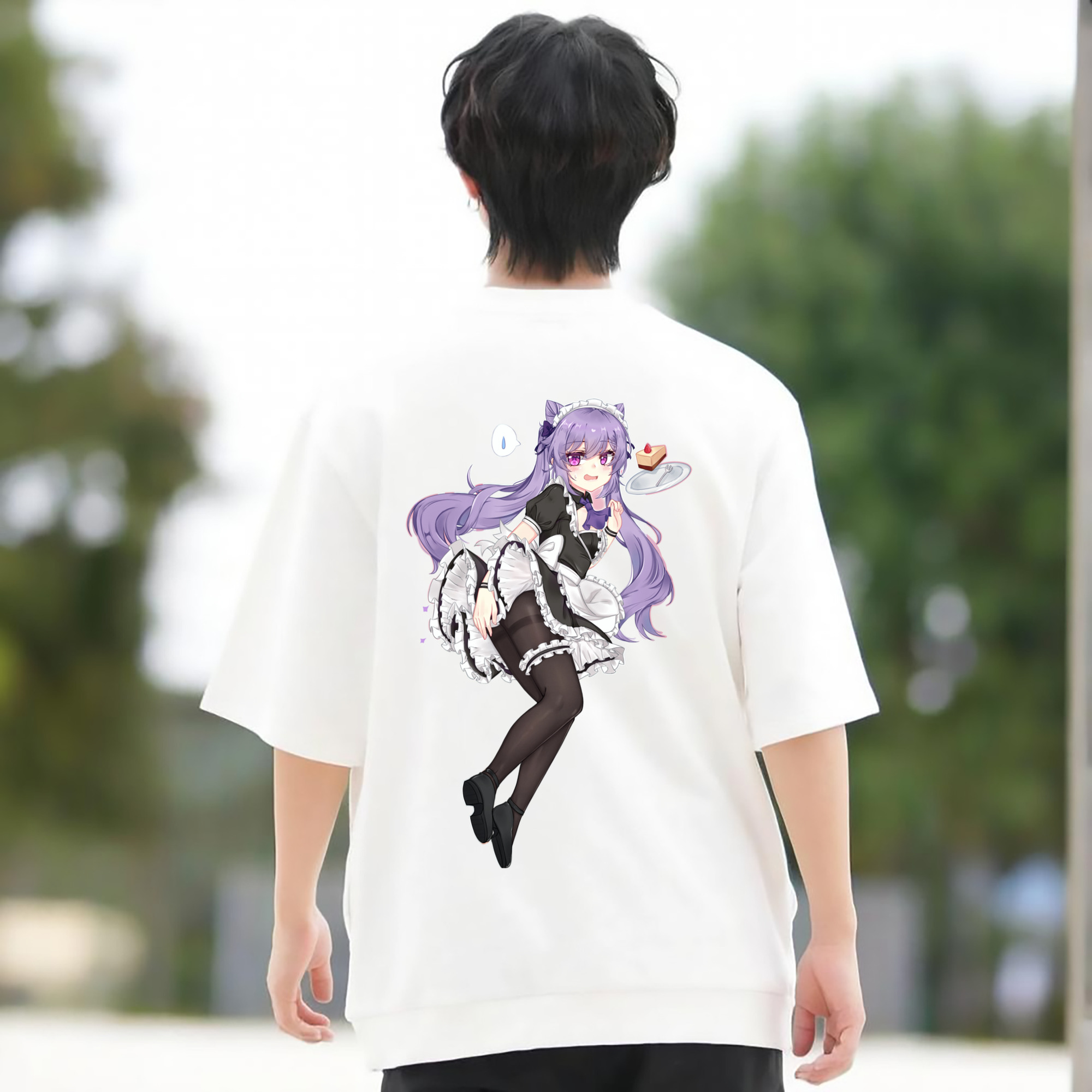 げんし神 刻晴 こくせい genshin Kokusei 綿100％半袖Tシャツ（背面プリント）