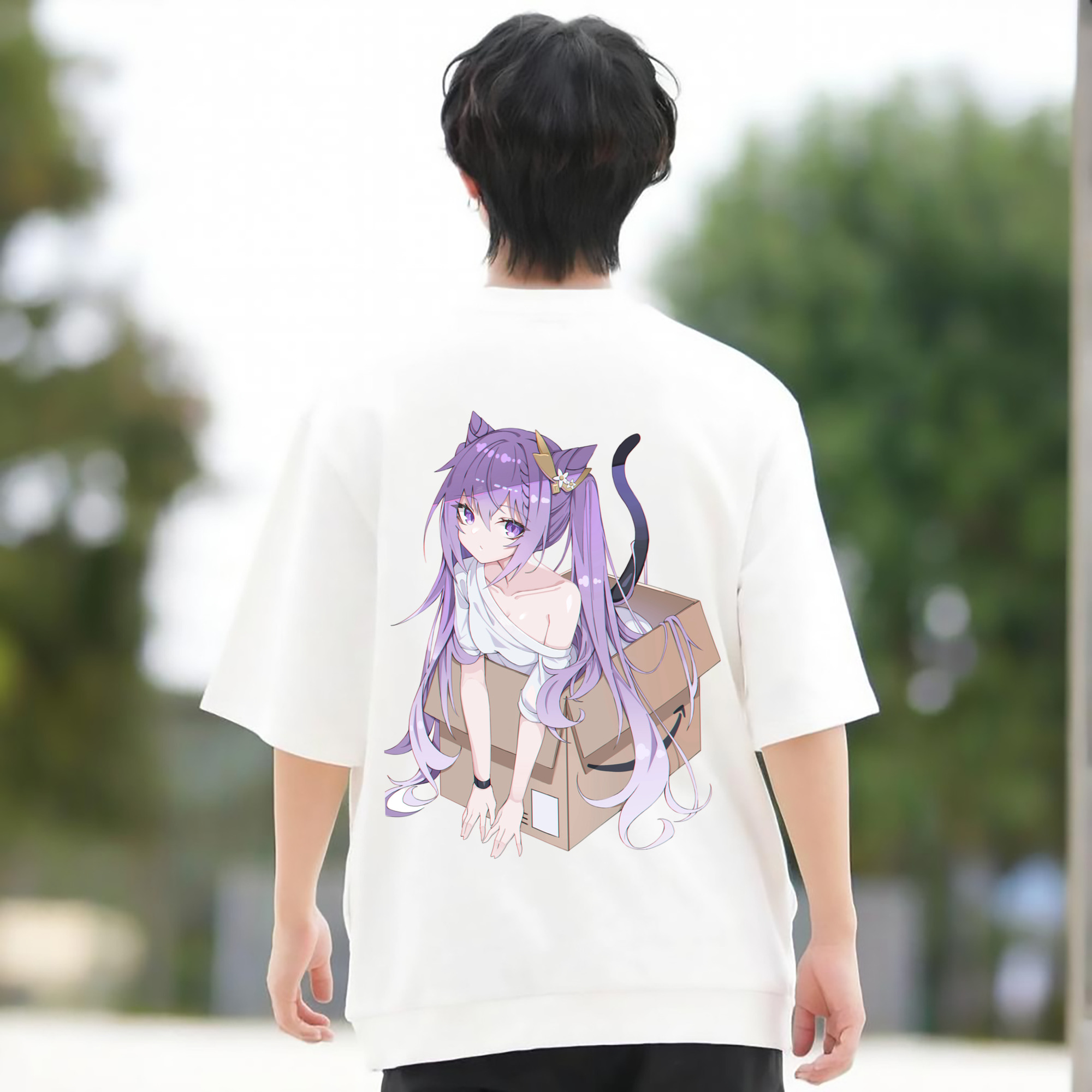 げんし神 刻晴 こくせい genshin Kokusei 綿100％半袖Tシャツ（背面プリント）