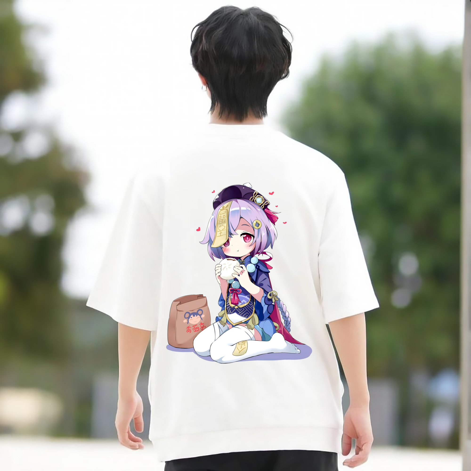 げんし神 七七 なな  genshin Nana 綿100％半袖Tシャツ（背面プリント）