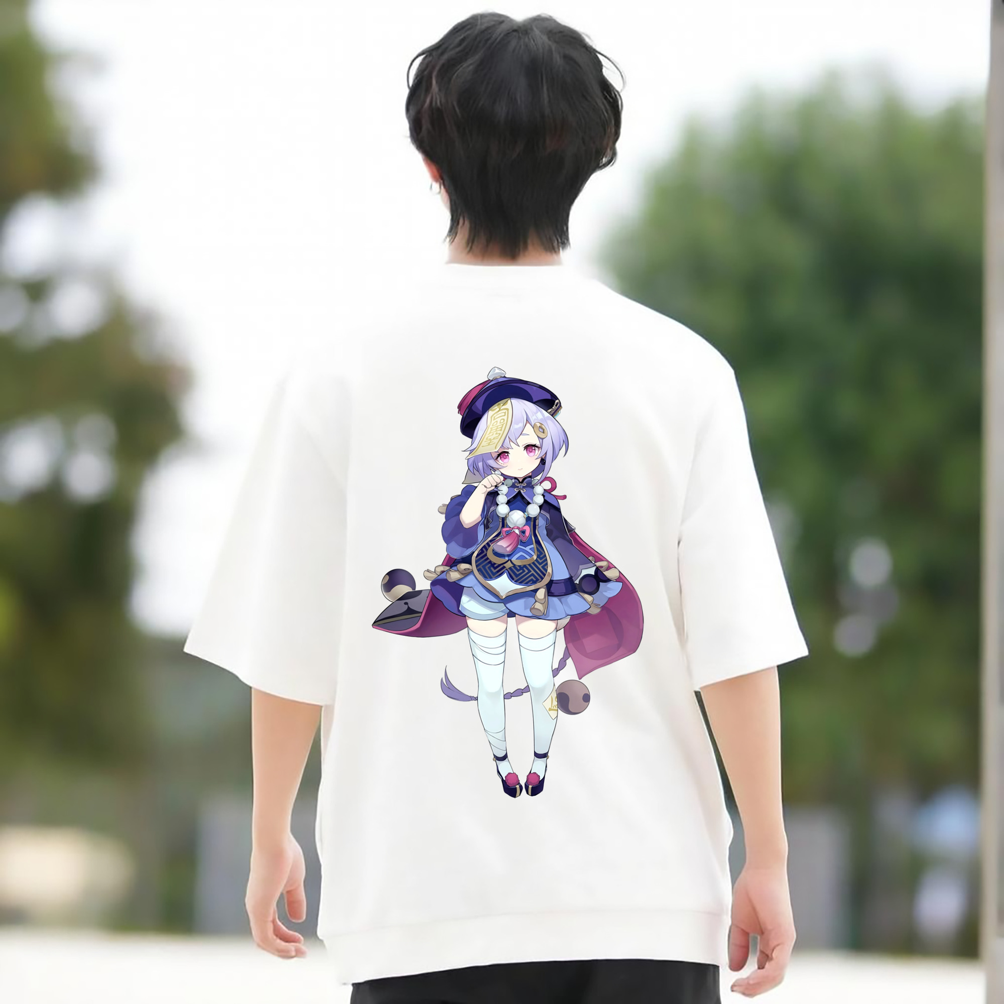 げんし神 七七 なな  genshin Nana 綿100％半袖Tシャツ（背面プリント）