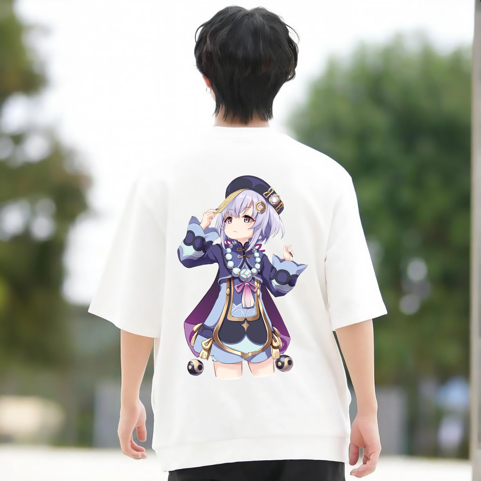 げんし神 七七 なな  genshin Nana 綿100％半袖Tシャツ（背面プリント）