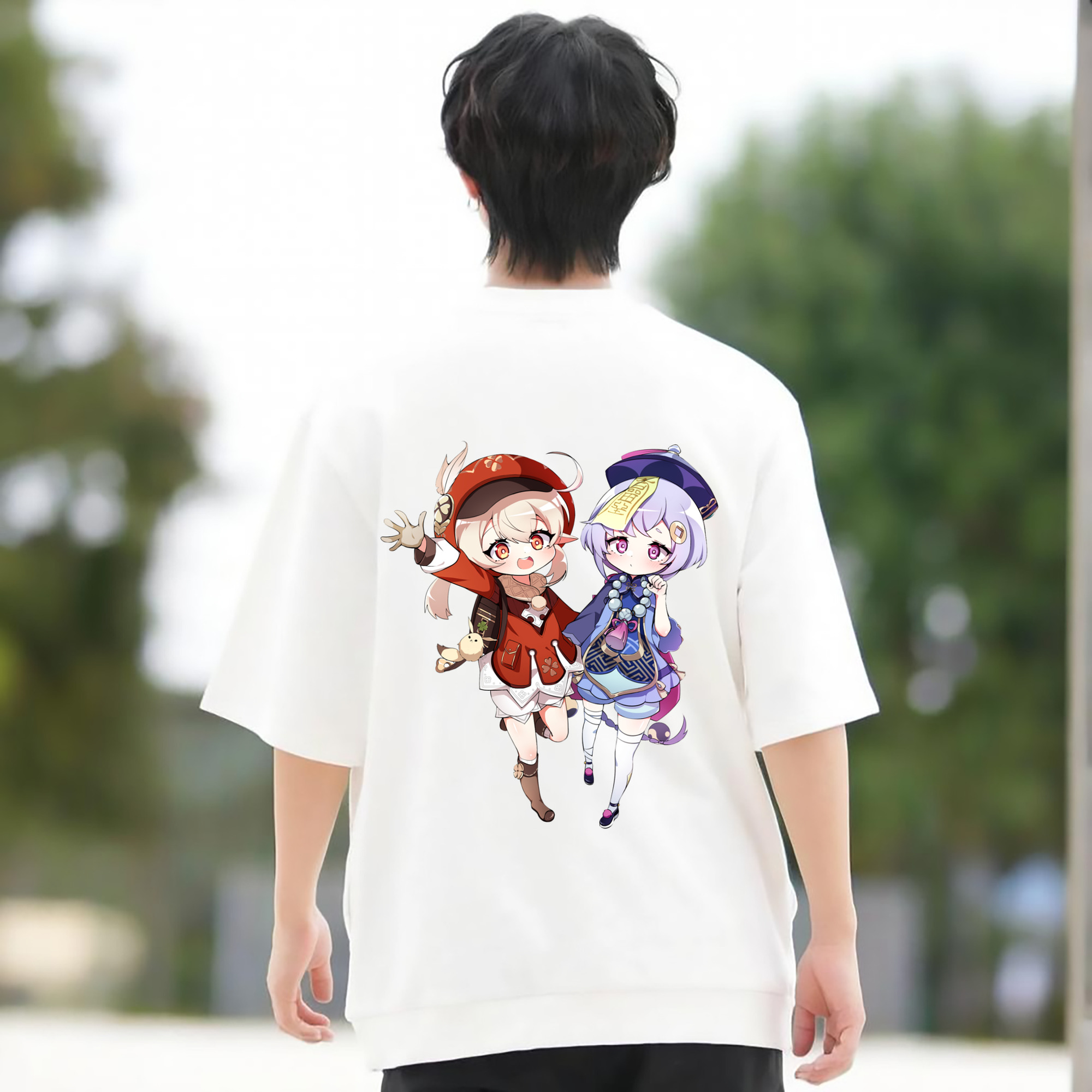 げんし神 七七 なな  genshin Nana 綿100％半袖Tシャツ（背面プリント）