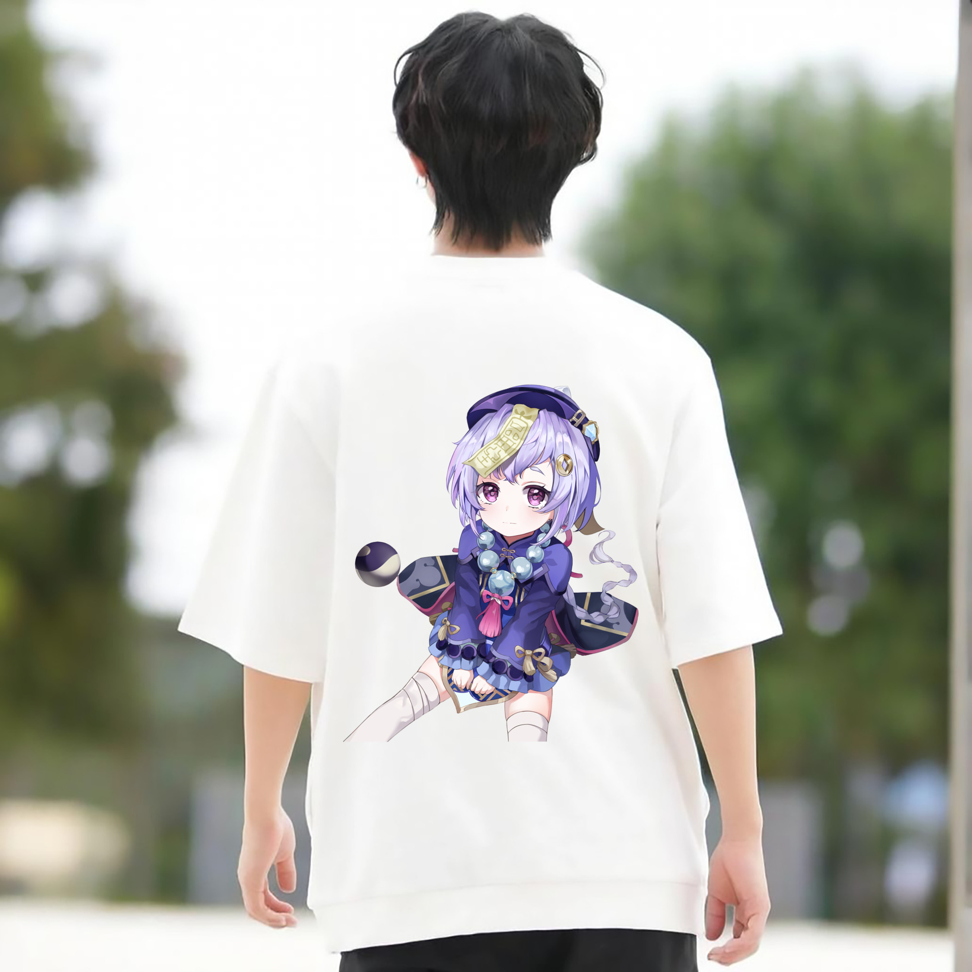 げんし神 七七 なな  genshin Nana 綿100％半袖Tシャツ（背面プリント）