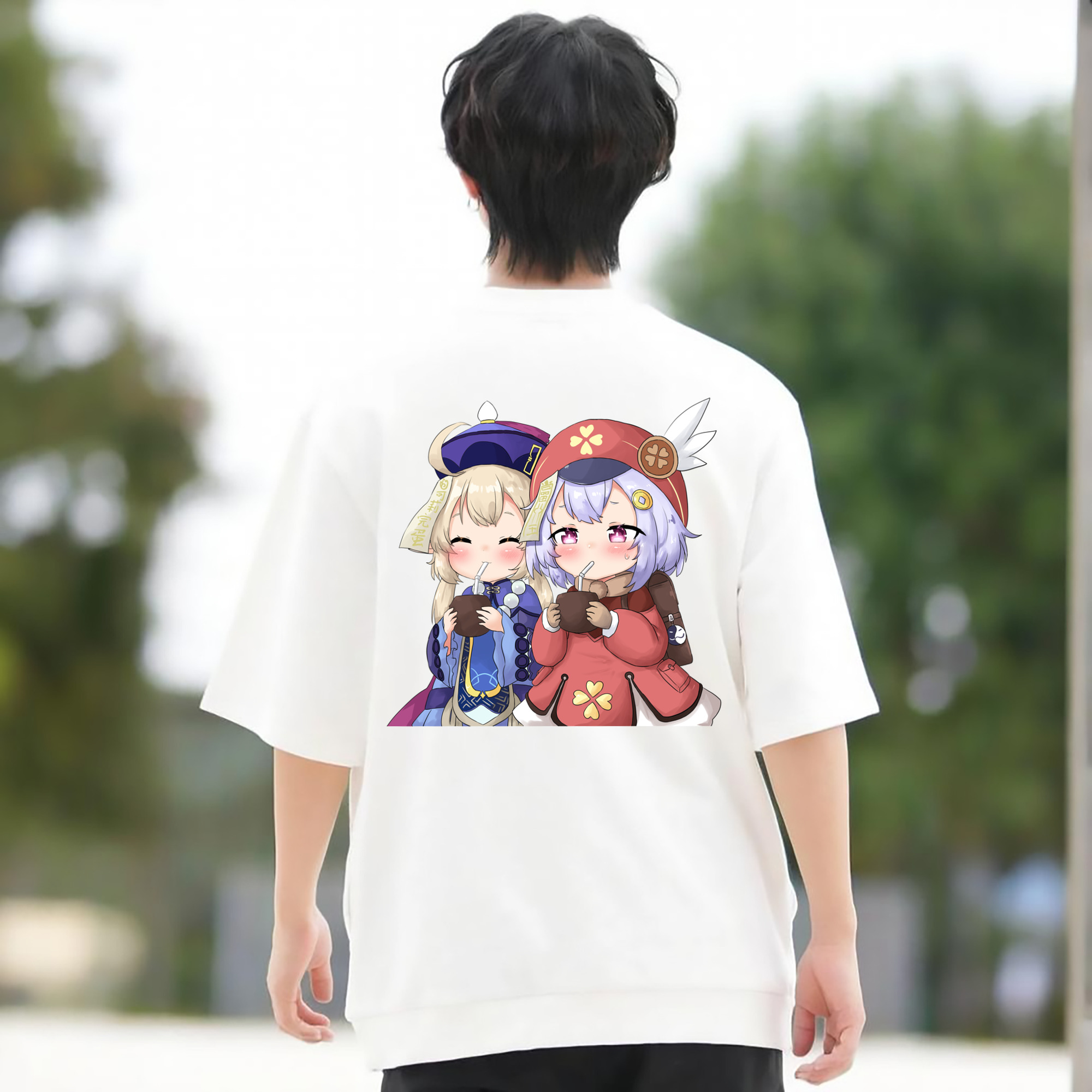げんし神 七七 なな  genshin Nana 綿100％半袖Tシャツ（背面プリント）
