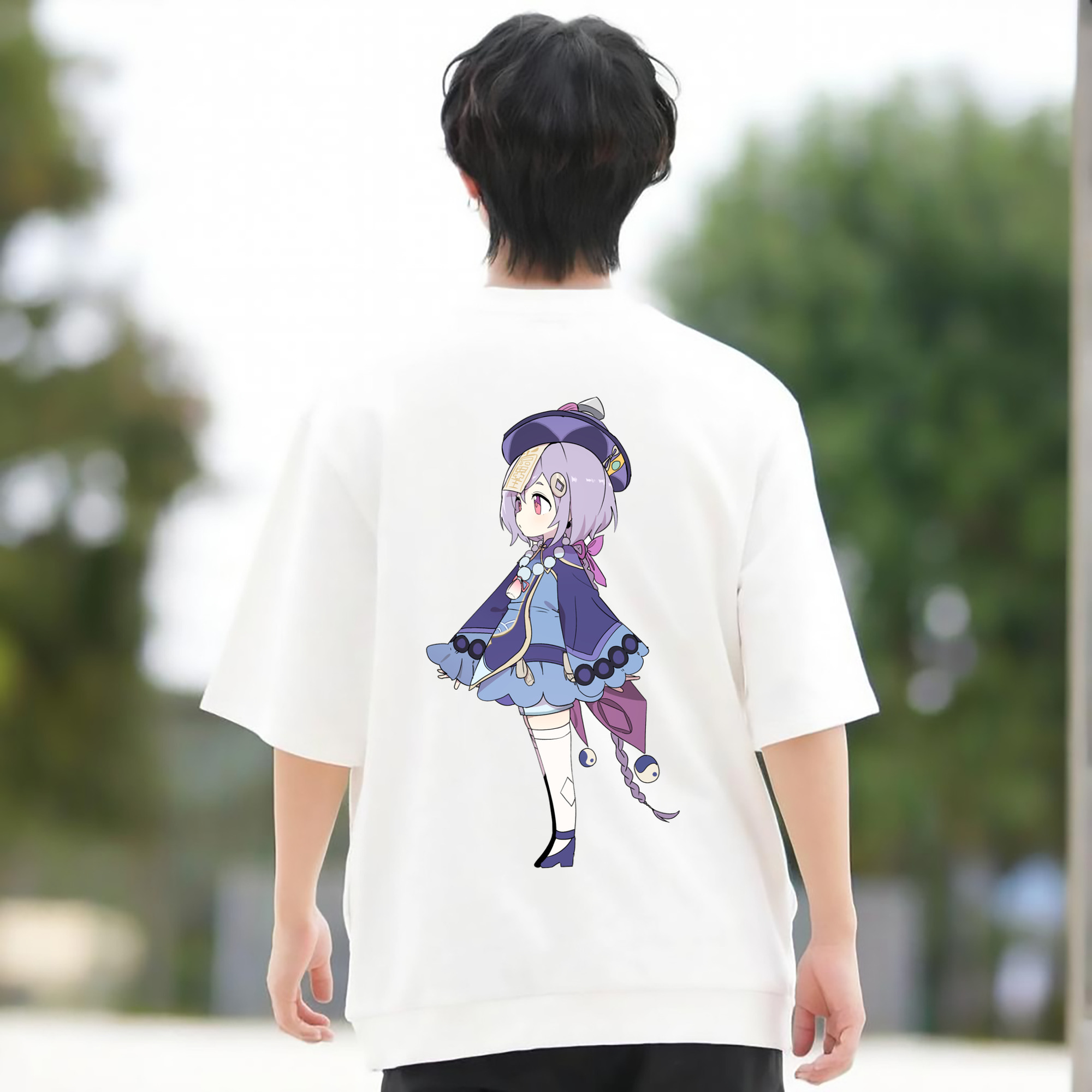 げんし神 七七 なな  genshin Nana 綿100％半袖Tシャツ（背面プリント）