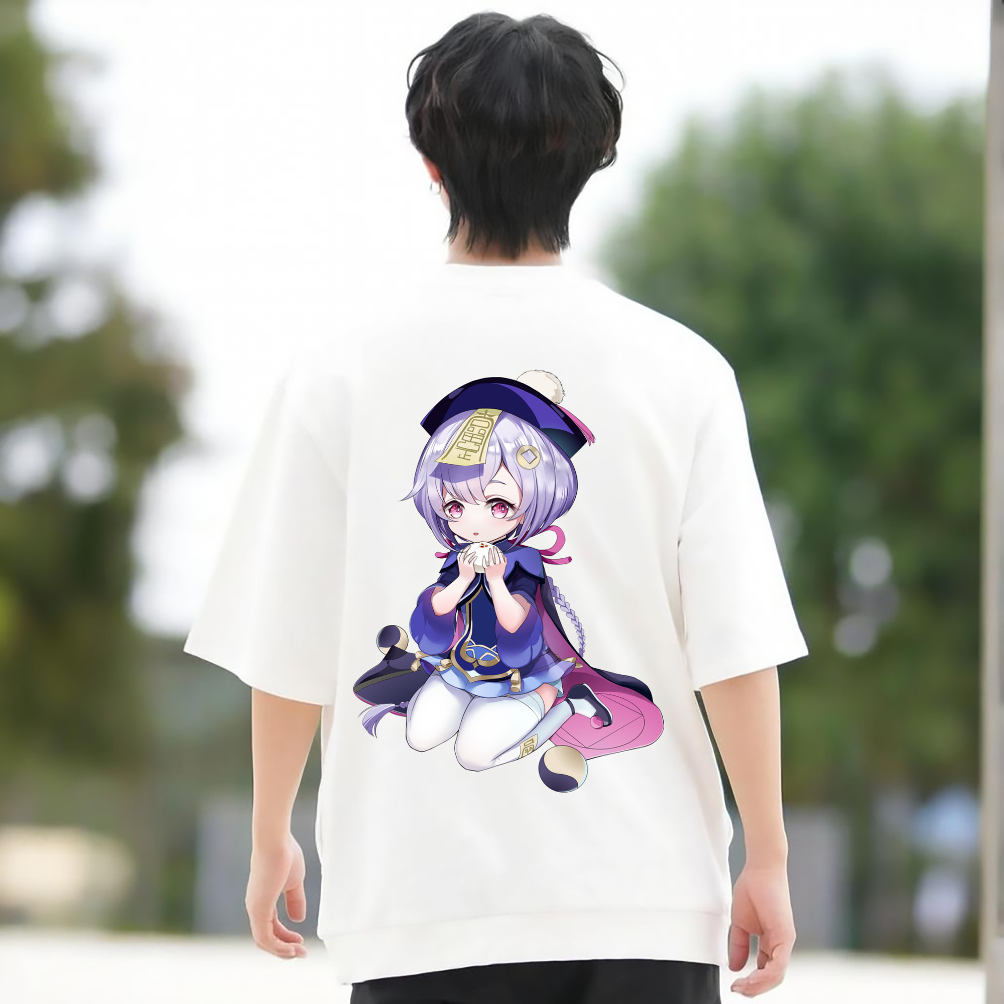げんし神 七七 なな  genshin Nana 綿100％半袖Tシャツ（背面プリント）