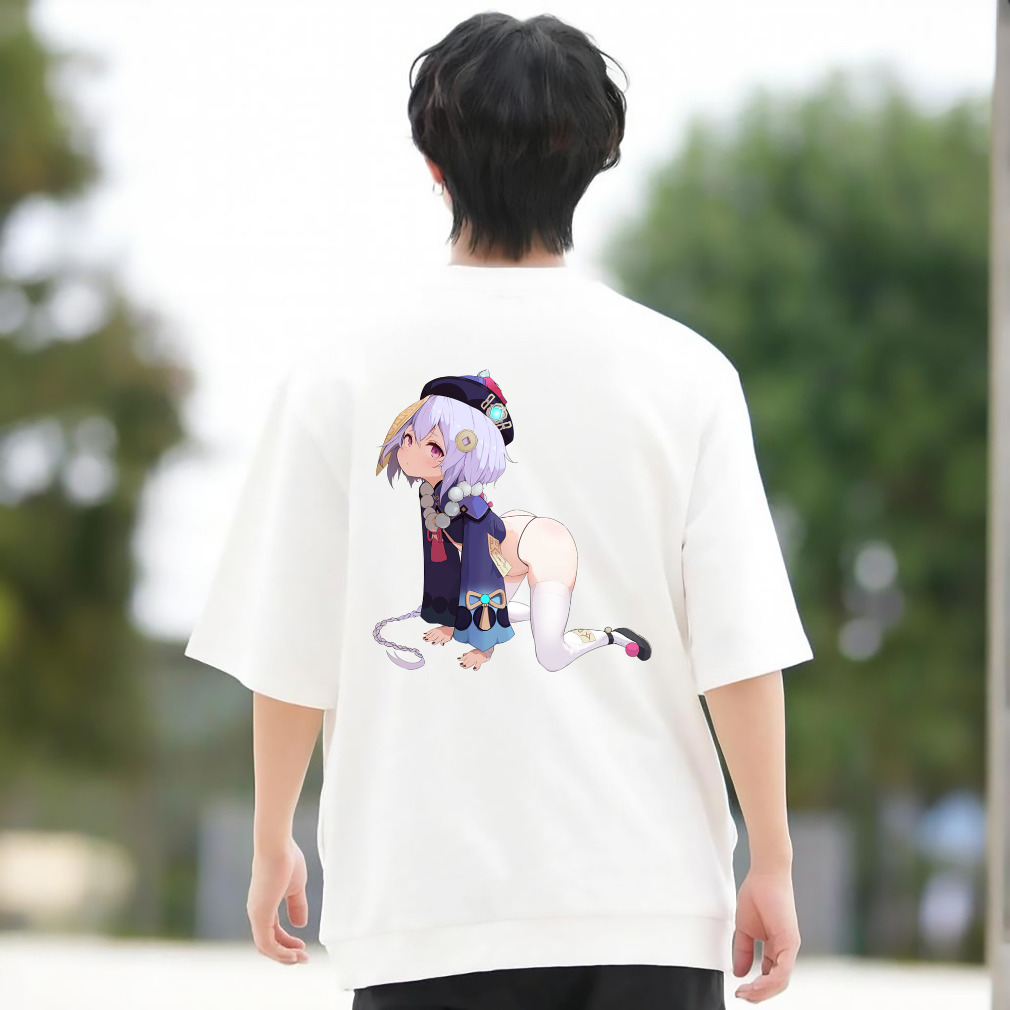 げんし神 七七 なな  genshin Nana 綿100％半袖Tシャツ（背面プリント）
