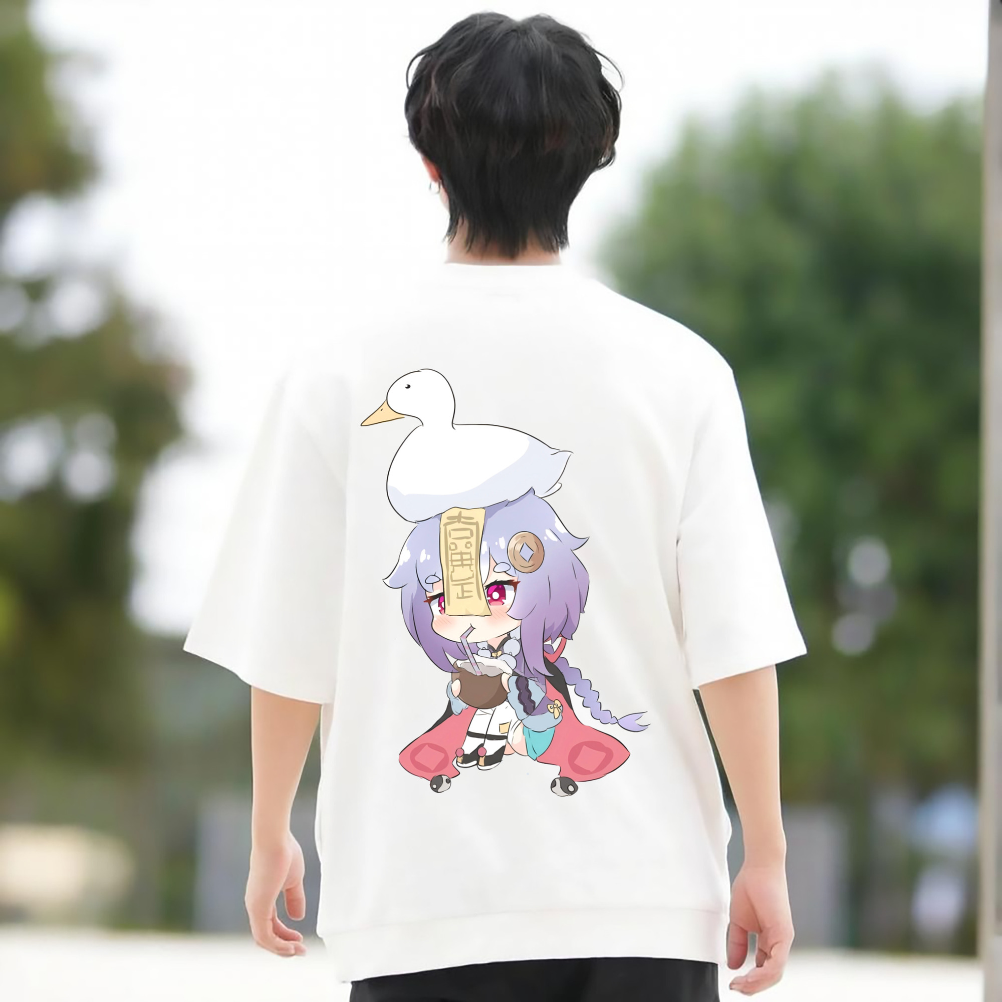 げんし神 七七 なな  genshin Nana 綿100％半袖Tシャツ（背面プリント）