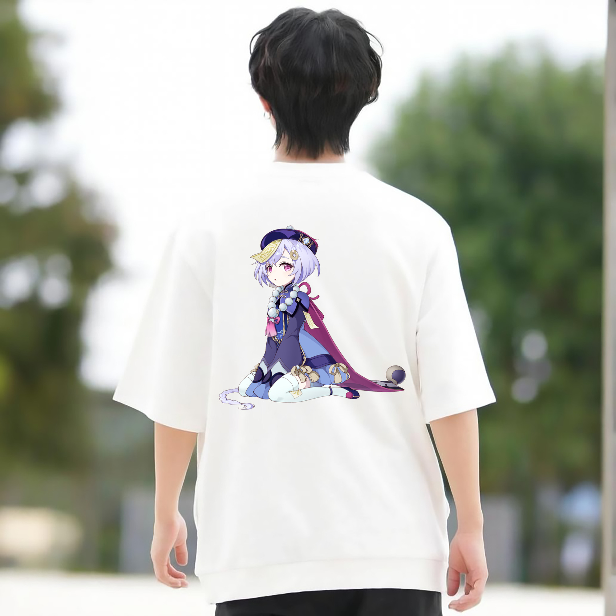 げんし神 七七 なな  genshin Nana 綿100％半袖Tシャツ（背面プリント）