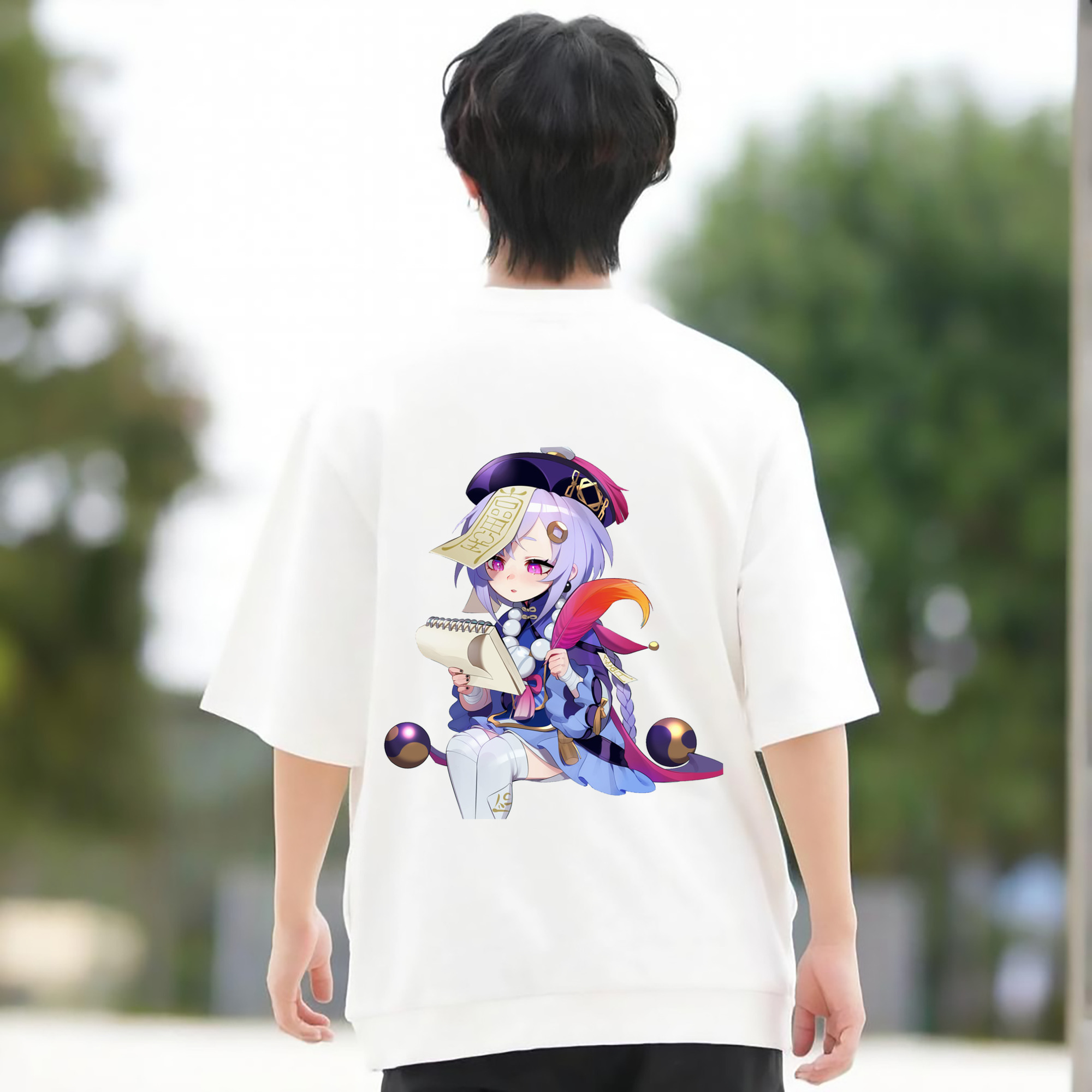 げんし神 七七 なな  genshin Nana 綿100％半袖Tシャツ（背面プリント）