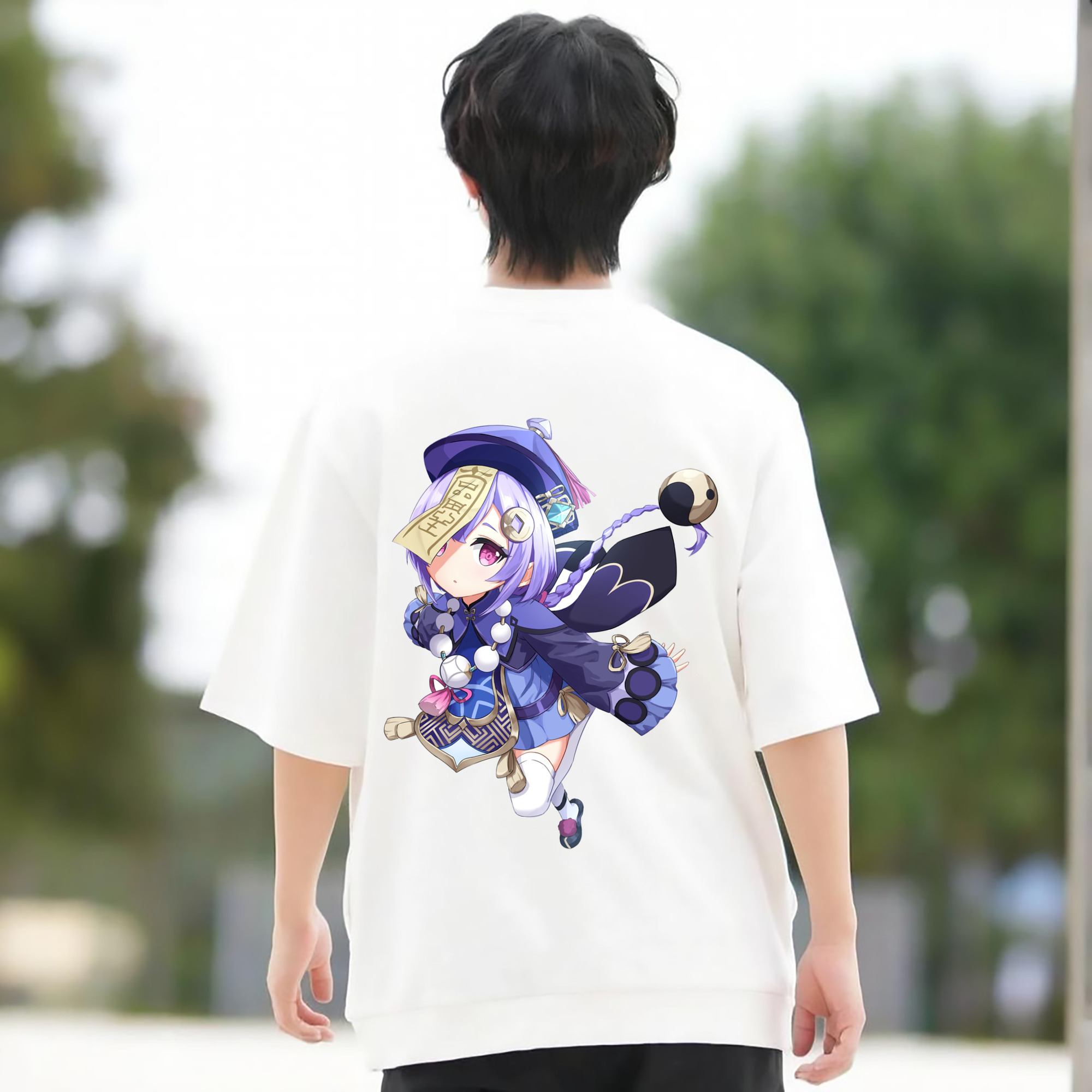 げんし神 七七 なな  genshin Nana 綿100％半袖Tシャツ（背面プリント）