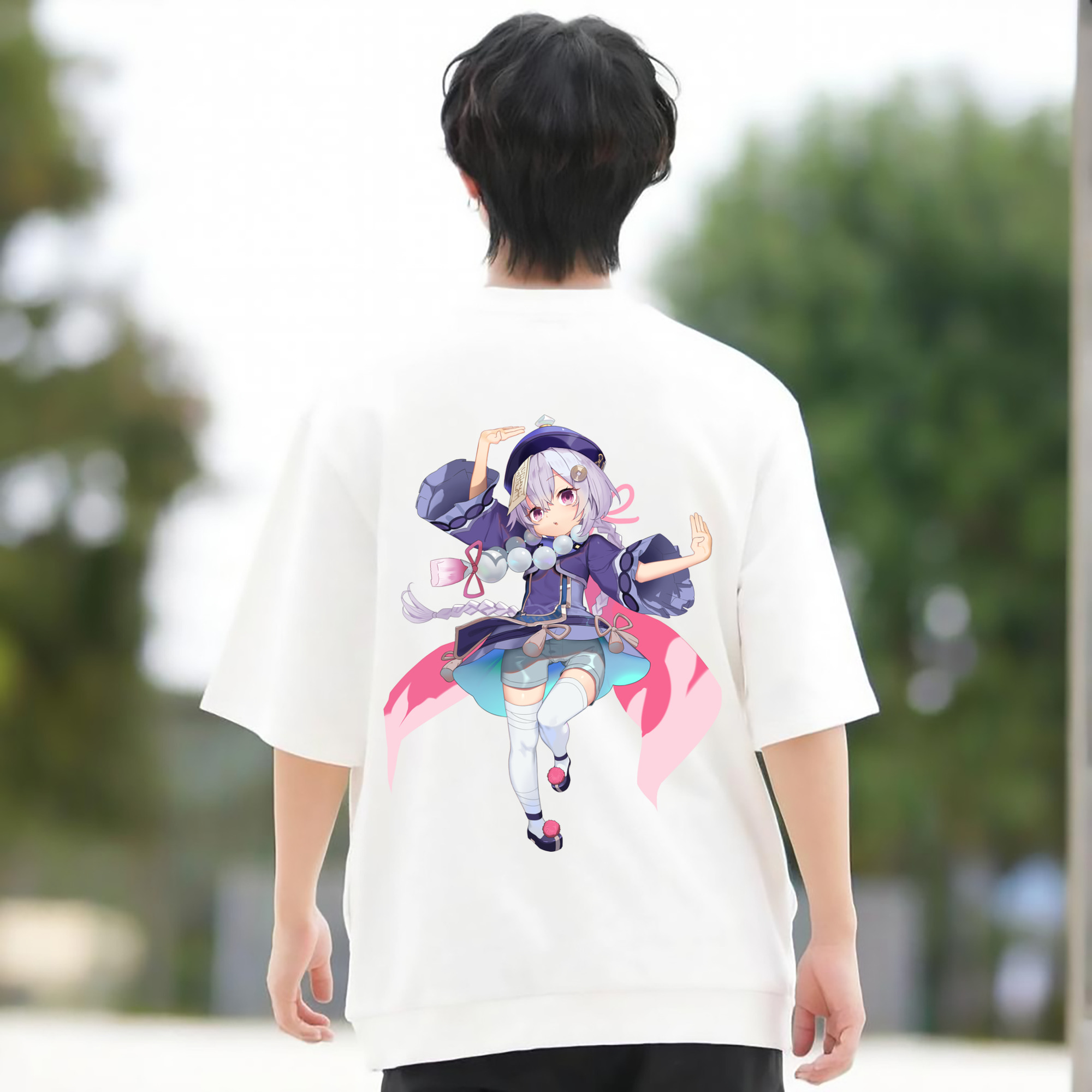げんし神 七七 なな  genshin Nana 綿100％半袖Tシャツ（背面プリント）