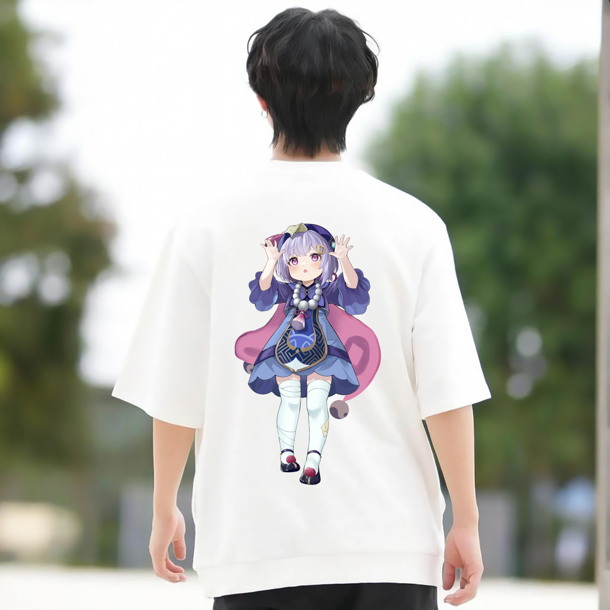 げんし神 七七 なな  genshin Nana 綿100％半袖Tシャツ（背面プリント）