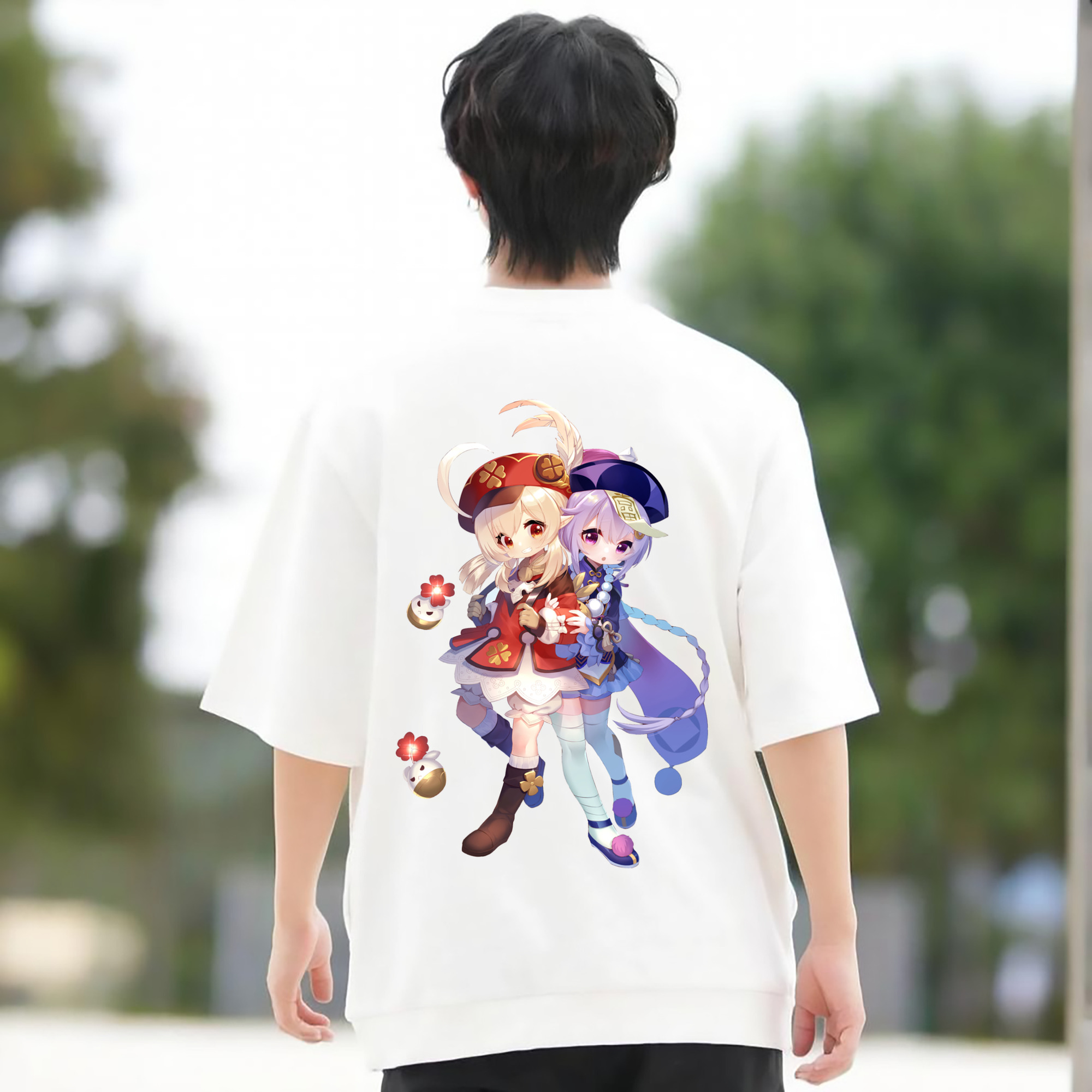 げんし神 七七 なな  genshin Nana 綿100％半袖Tシャツ（背面プリント）