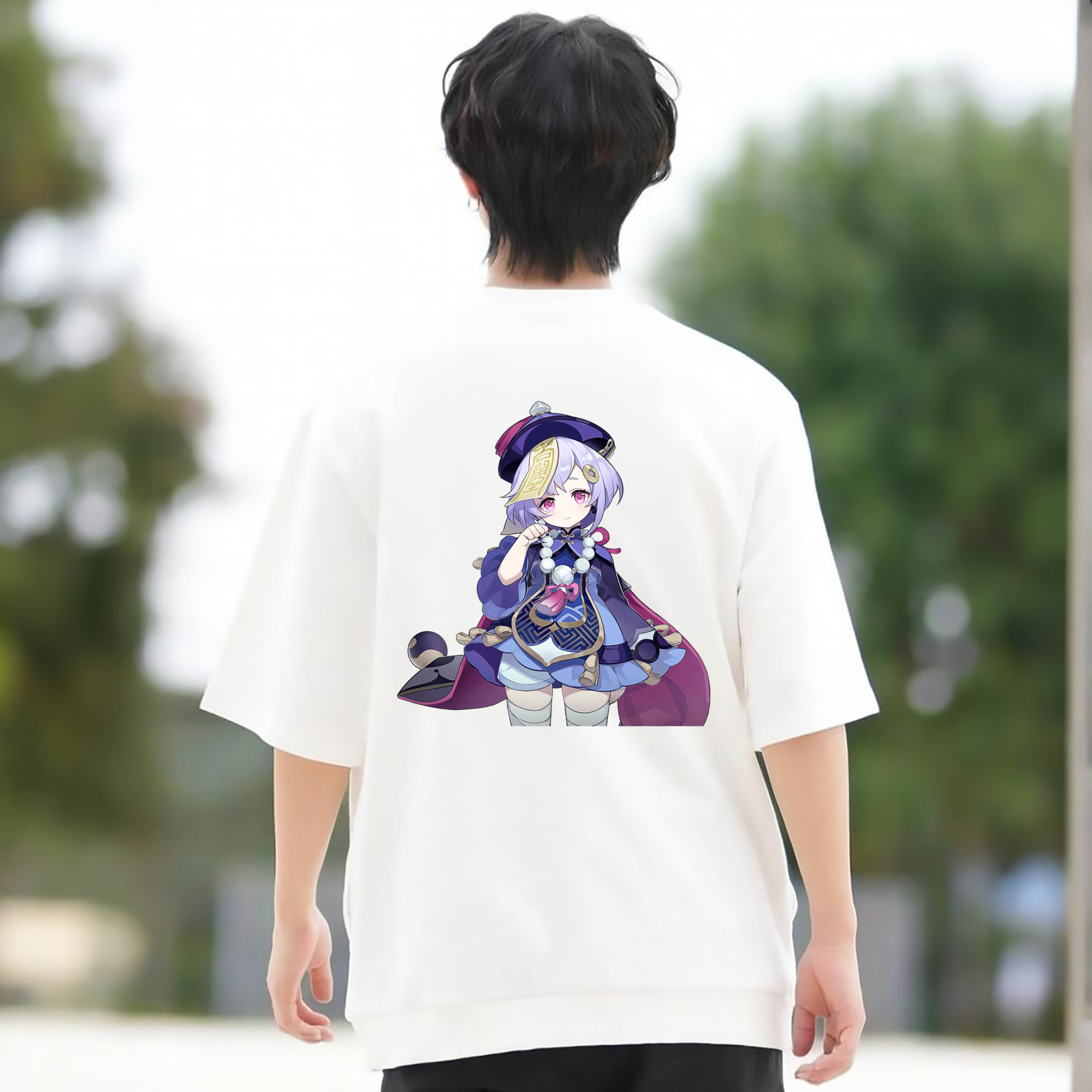げんし神 七七 なな  genshin Nana 綿100％半袖Tシャツ（背面プリント）