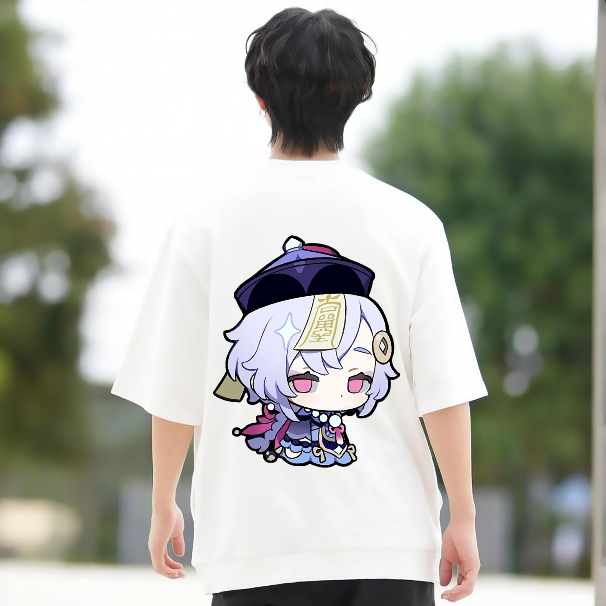 げんし神 七七 なな  genshin Nana 綿100％半袖Tシャツ（背面プリント）