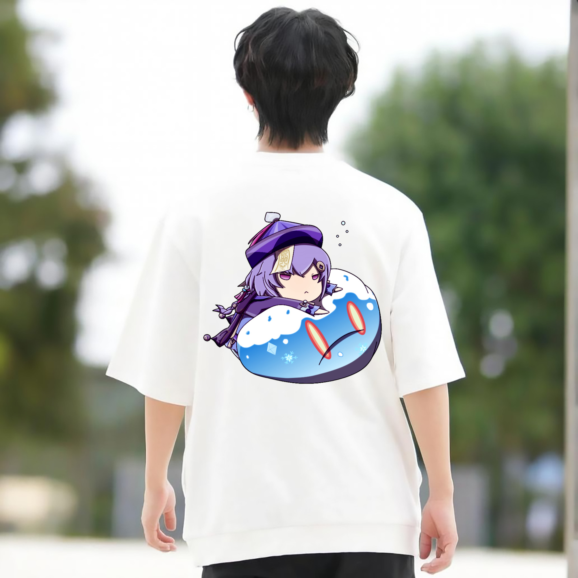げんし神 七七 なな  genshin Nana 綿100％半袖Tシャツ（背面プリント）