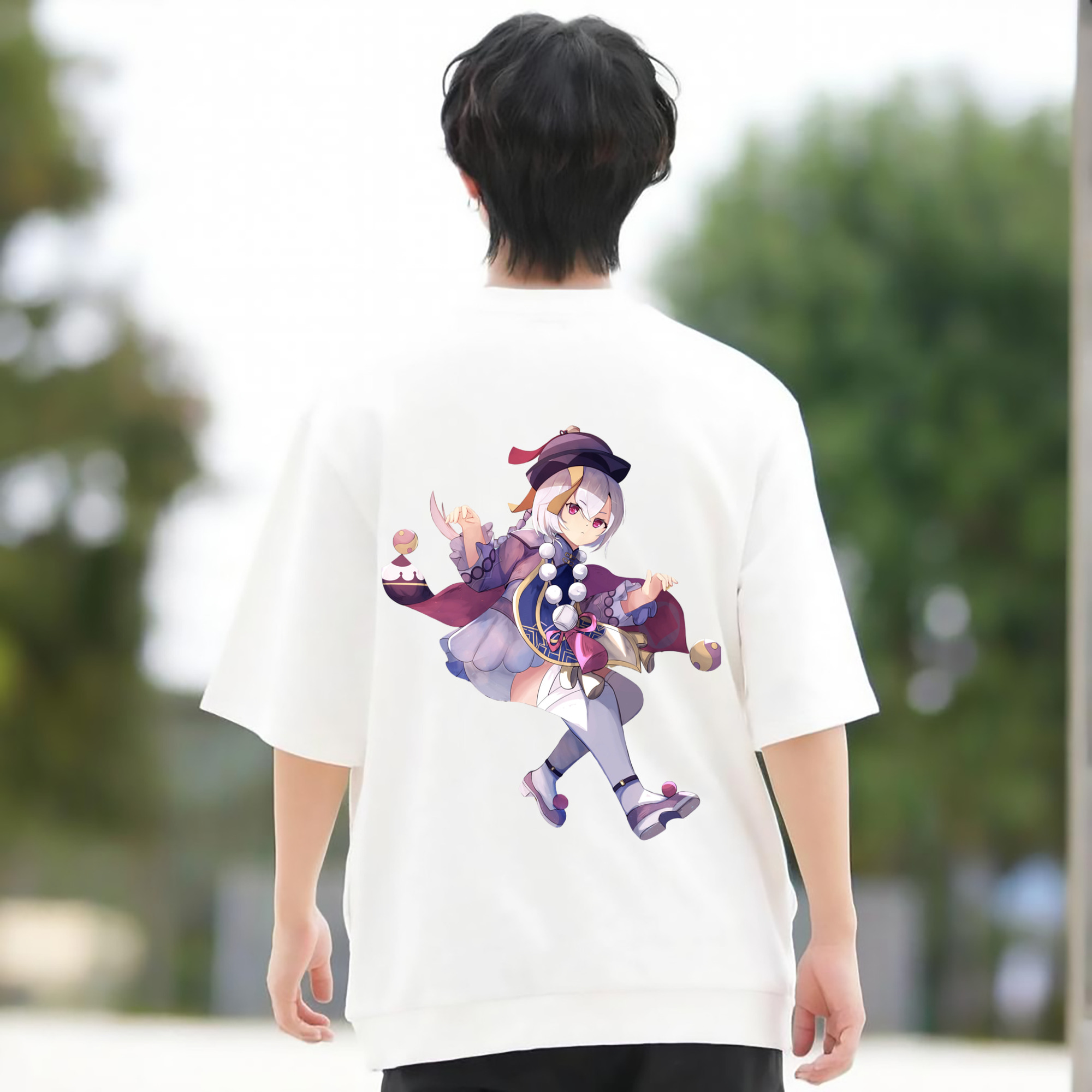 げんし神 七七 なな  genshin Nana 綿100％半袖Tシャツ（背面プリント）