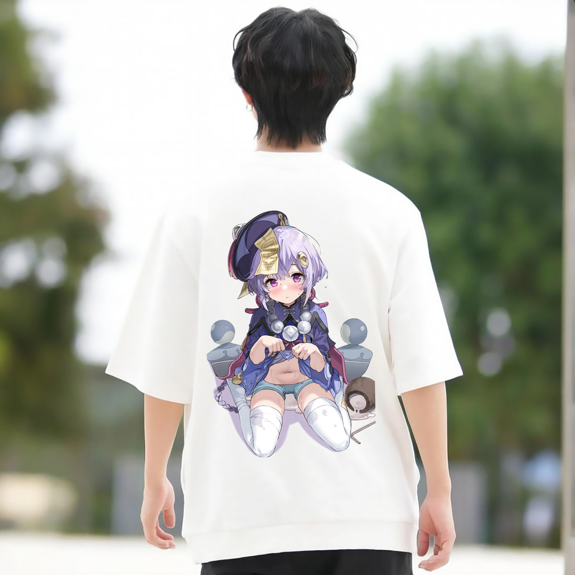 げんし神 七七 なな  genshin Nana 綿100％半袖Tシャツ（背面プリント）