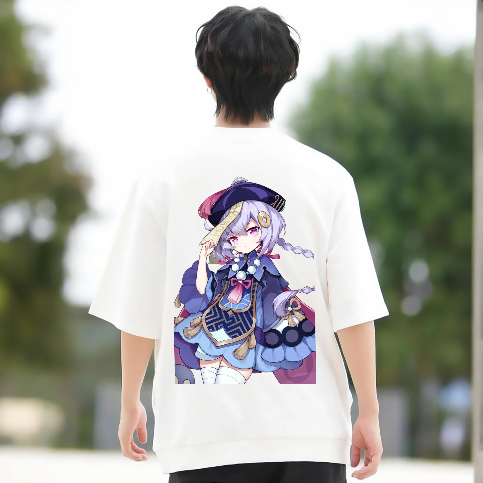 げんし神 七七 なな  genshin Nana 綿100％半袖Tシャツ（背面プリント）