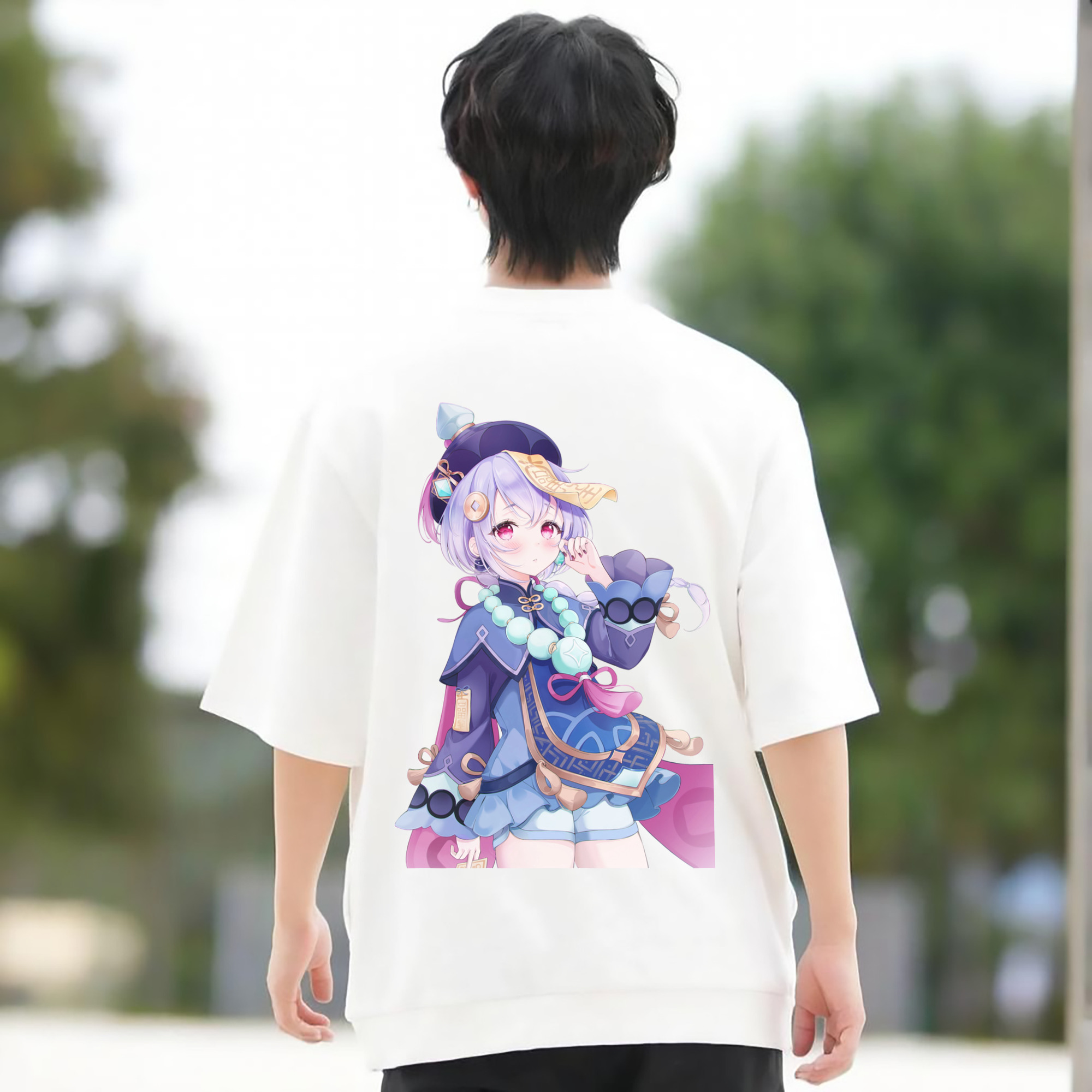げんし神 七七 なな  genshin Nana 綿100％半袖Tシャツ（背面プリント）