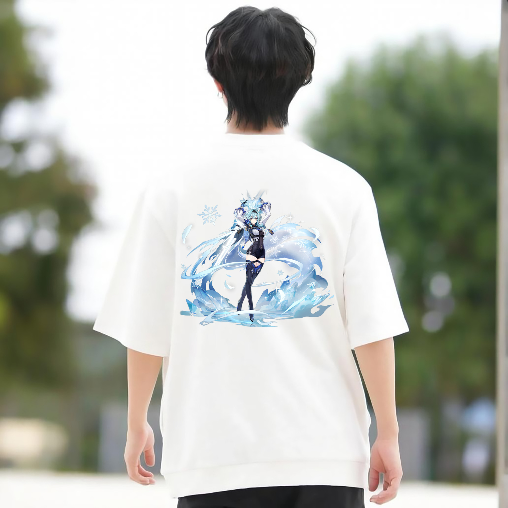 げんし神 优菈 ゆうら genshin Yūra 綿100％半袖Tシャツ（背面プリント）