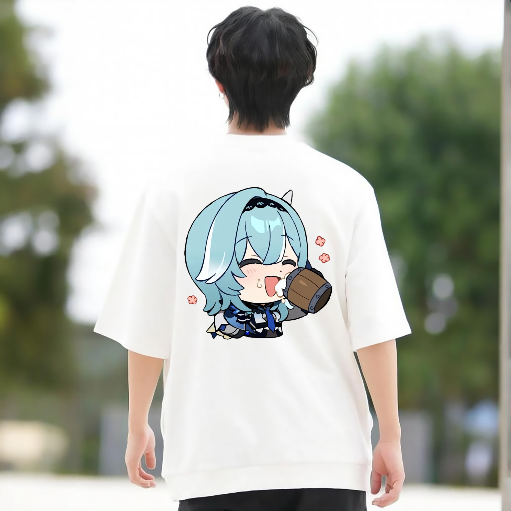 げんし神 优菈 ゆうら genshin Yūra 綿100％半袖Tシャツ（背面プリント）