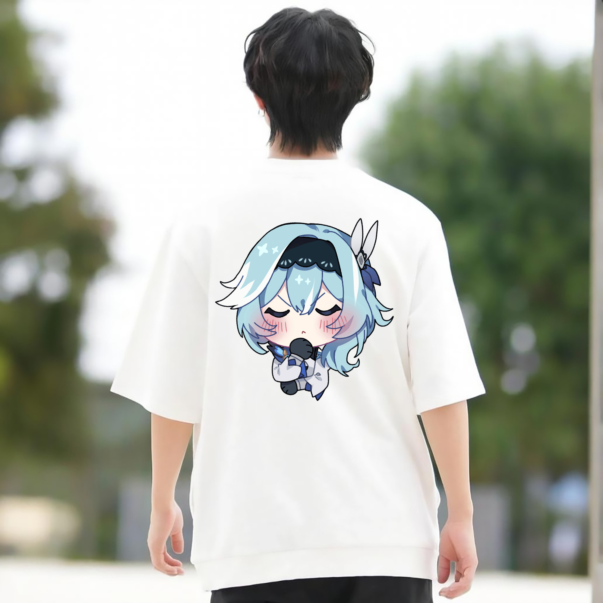 げんし神 优菈 ゆうら genshin Yūra 綿100％半袖Tシャツ（背面プリント）