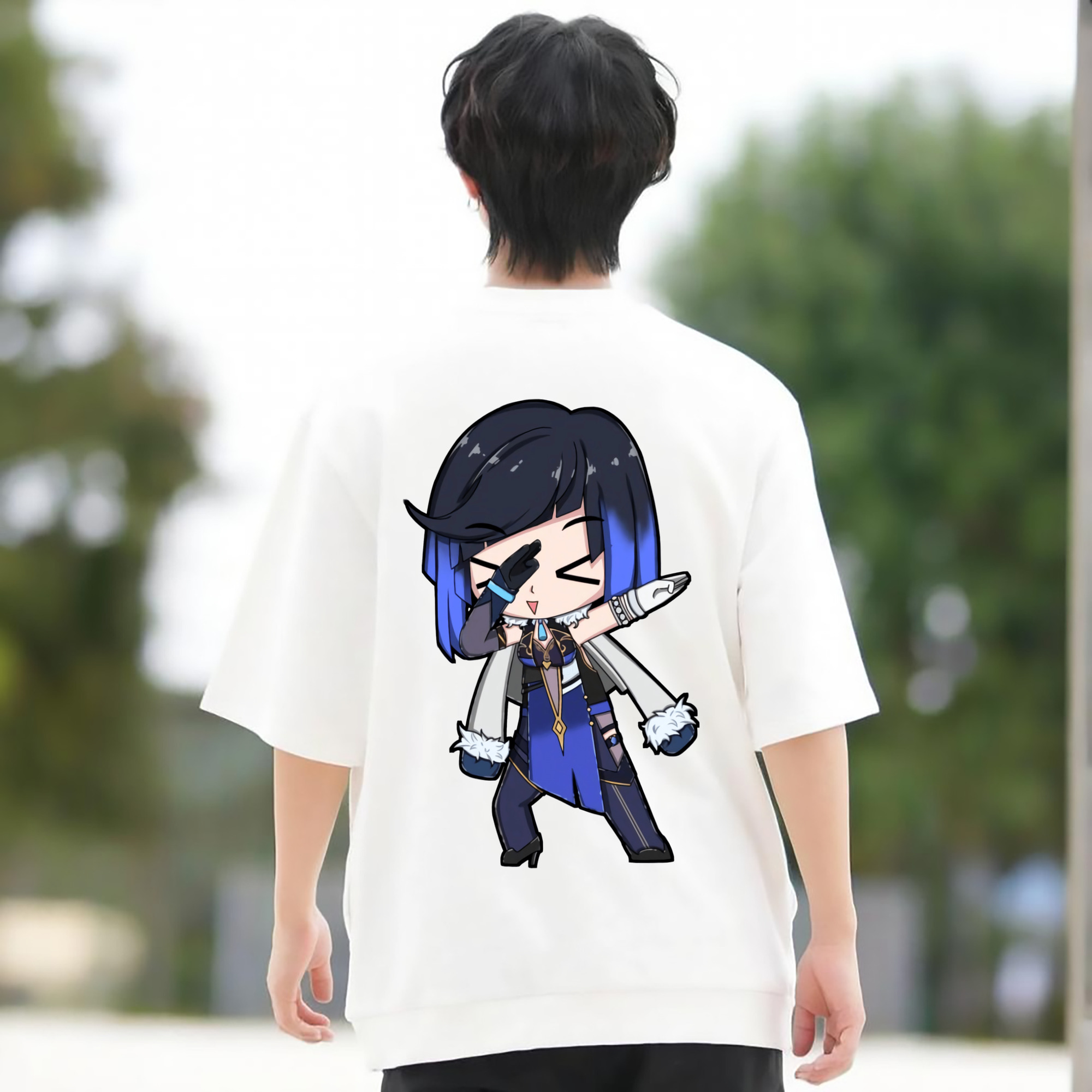 げんし神 夜兰 やらん genshin Yaran 綿100％半袖Tシャツ（背面プリント）