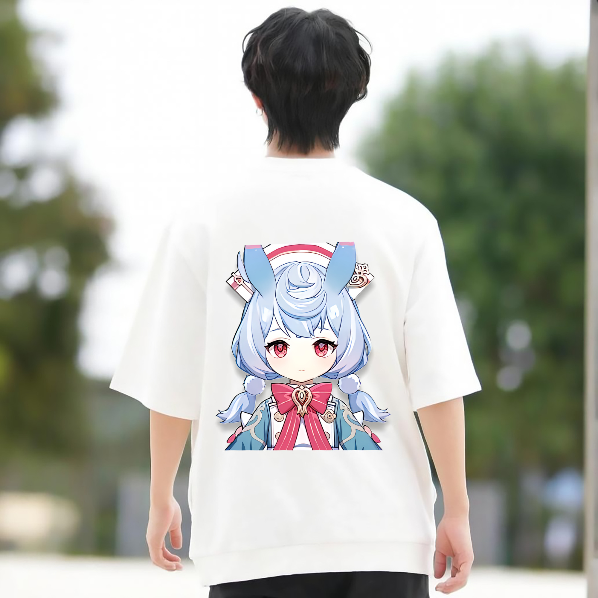 げんし神 シゲウィン genshin Shigewin 綿100％半袖Tシャツ（背面プリント）